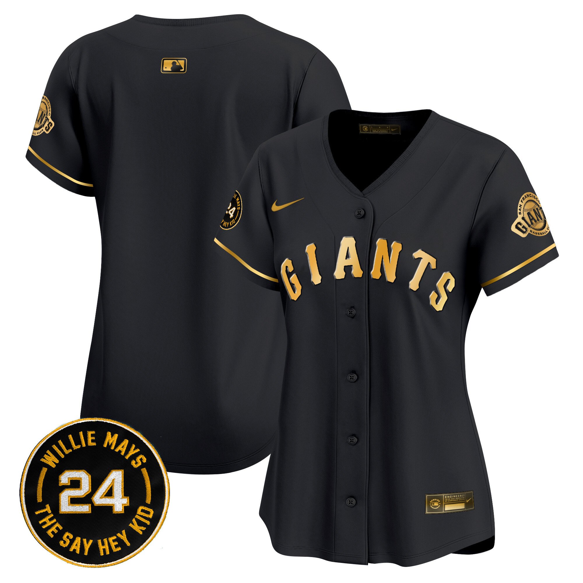 Women's San Francisco Giants 2024 Willie Mays Patch Vapor Premier Limited Jersey - All Stitched