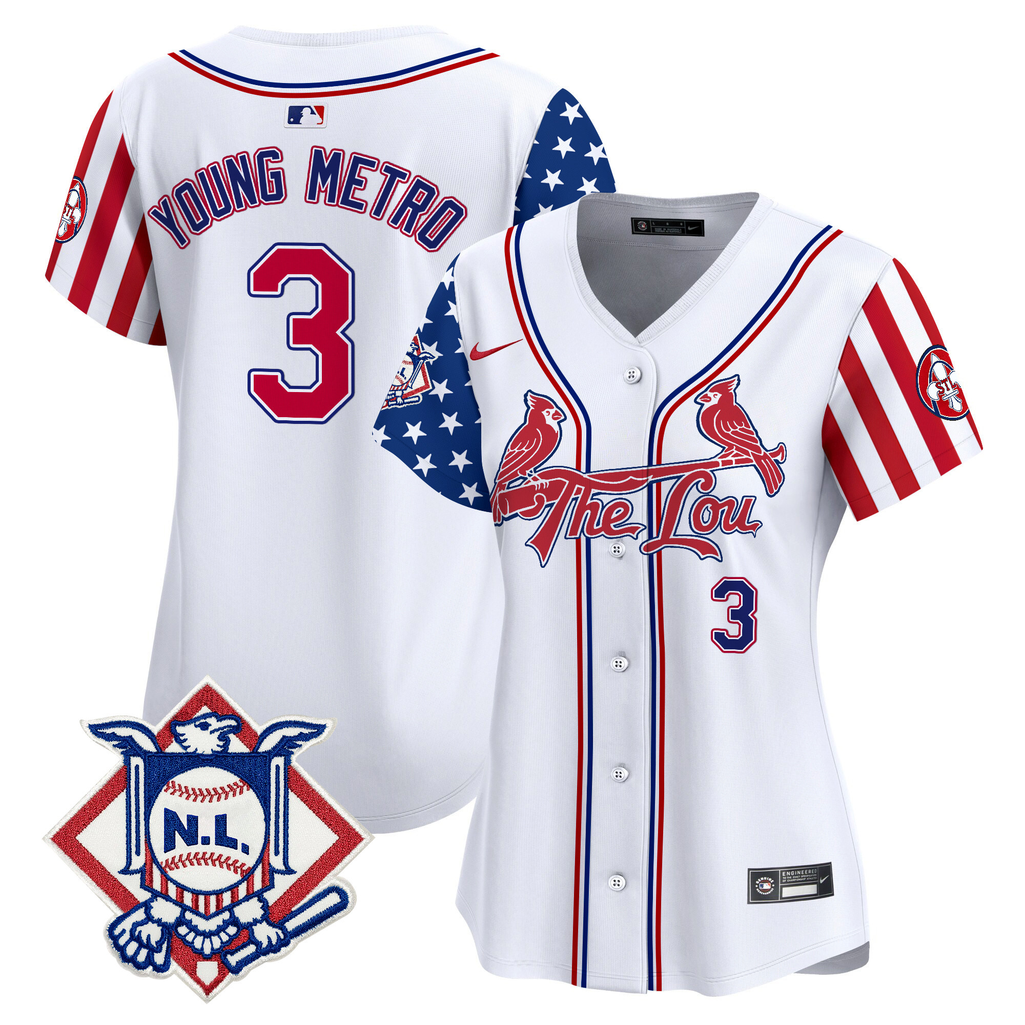 Women's St. Louis Cardinals 2024 Fourth of July Vapor Premier Limited Jersey - All Stitched