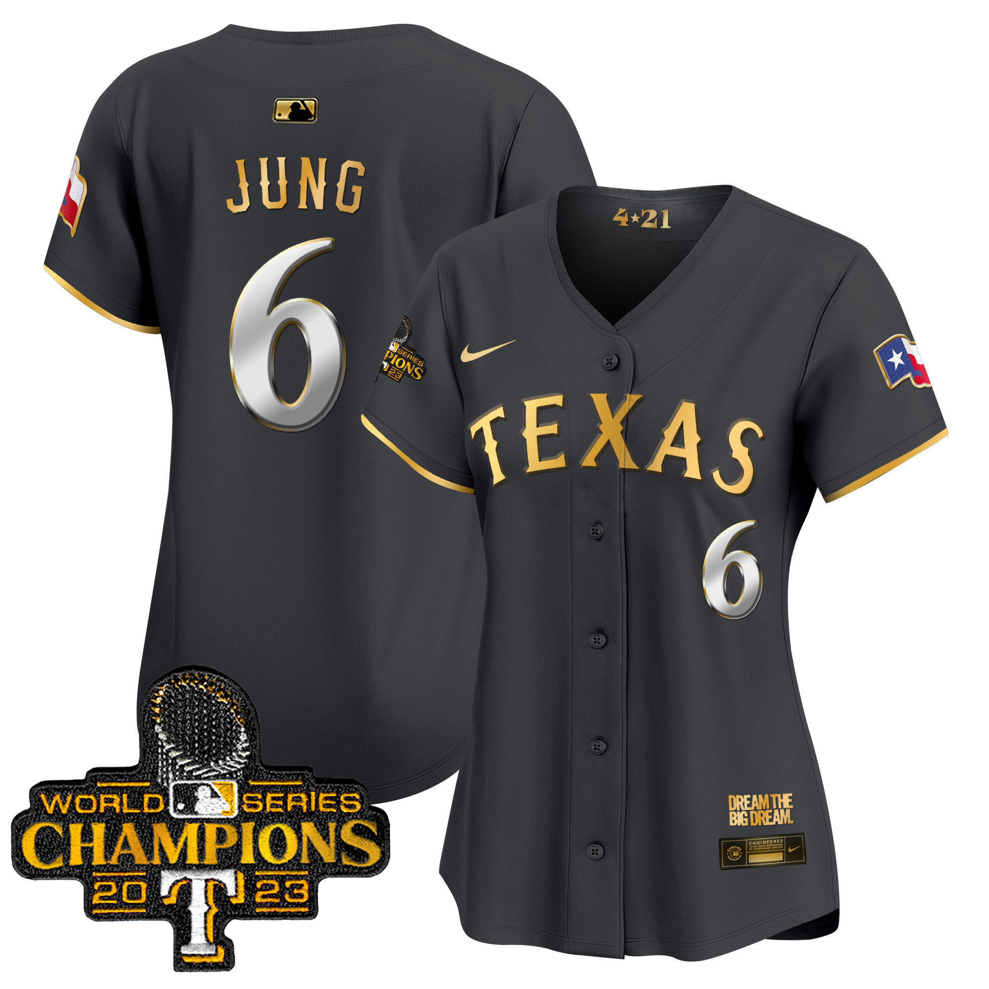Women's Texas Rangers 2023 World Series Champions City Connect Vapor Premier Limited Jersey - All Stitched