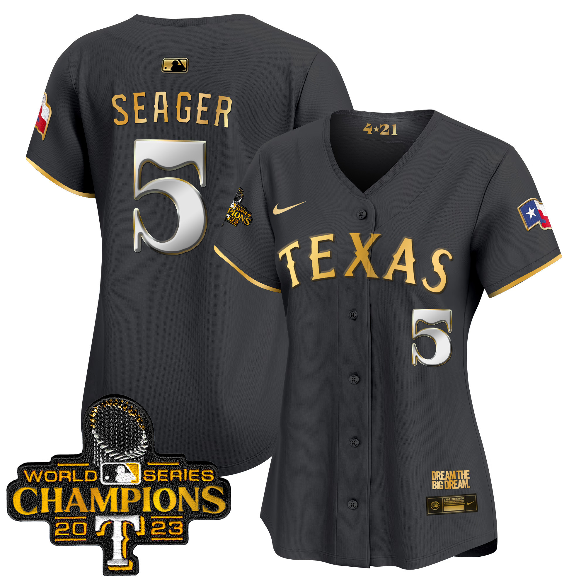 Women's Texas Rangers 2023 World Series Champions City Connect Vapor Premier Limited Jersey - All Stitched