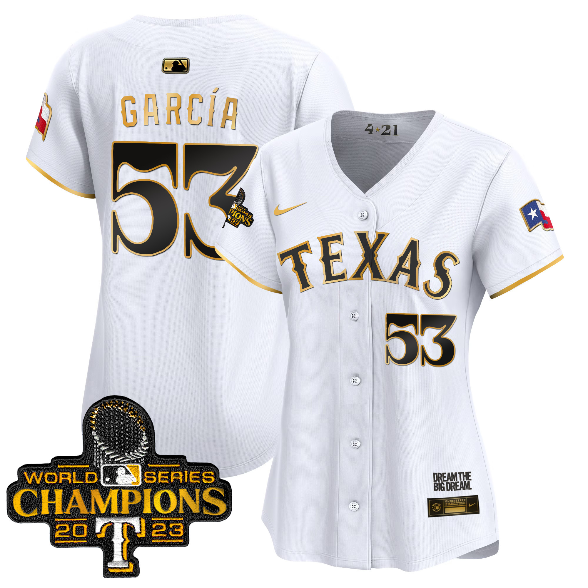 Women's Texas Rangers 2023 World Series Champions City Connect Vapor Premier Limited Jersey - All Stitched