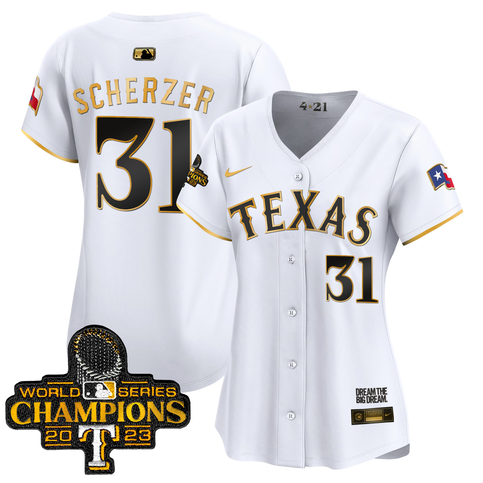 Women's Texas Rangers 2023 World Series Champions City Connect Vapor Premier Limited Jersey - All Stitched