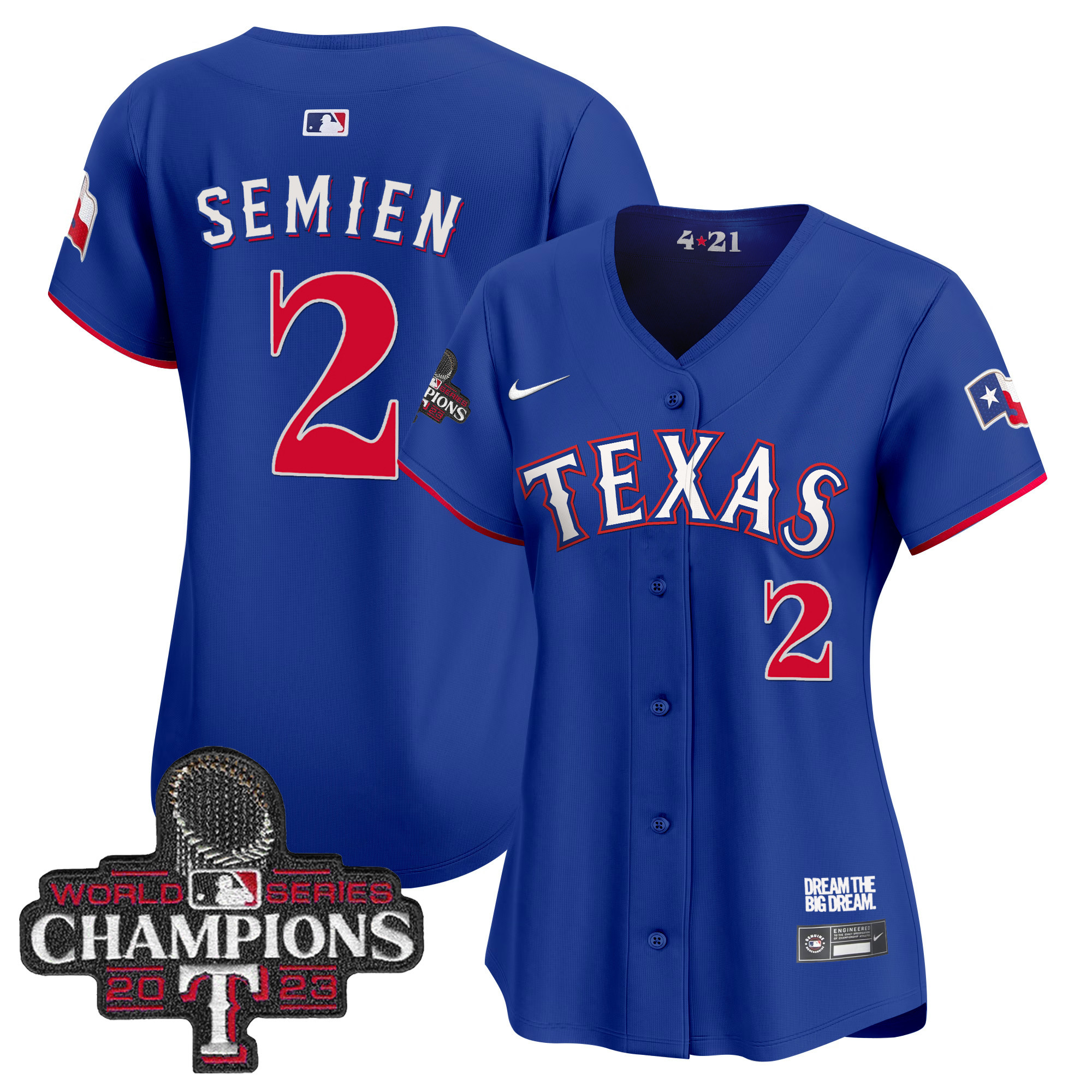 Women's Texas Rangers 2023 World Series Champions City Connect Vapor Premier Limited Jersey - All Stitched