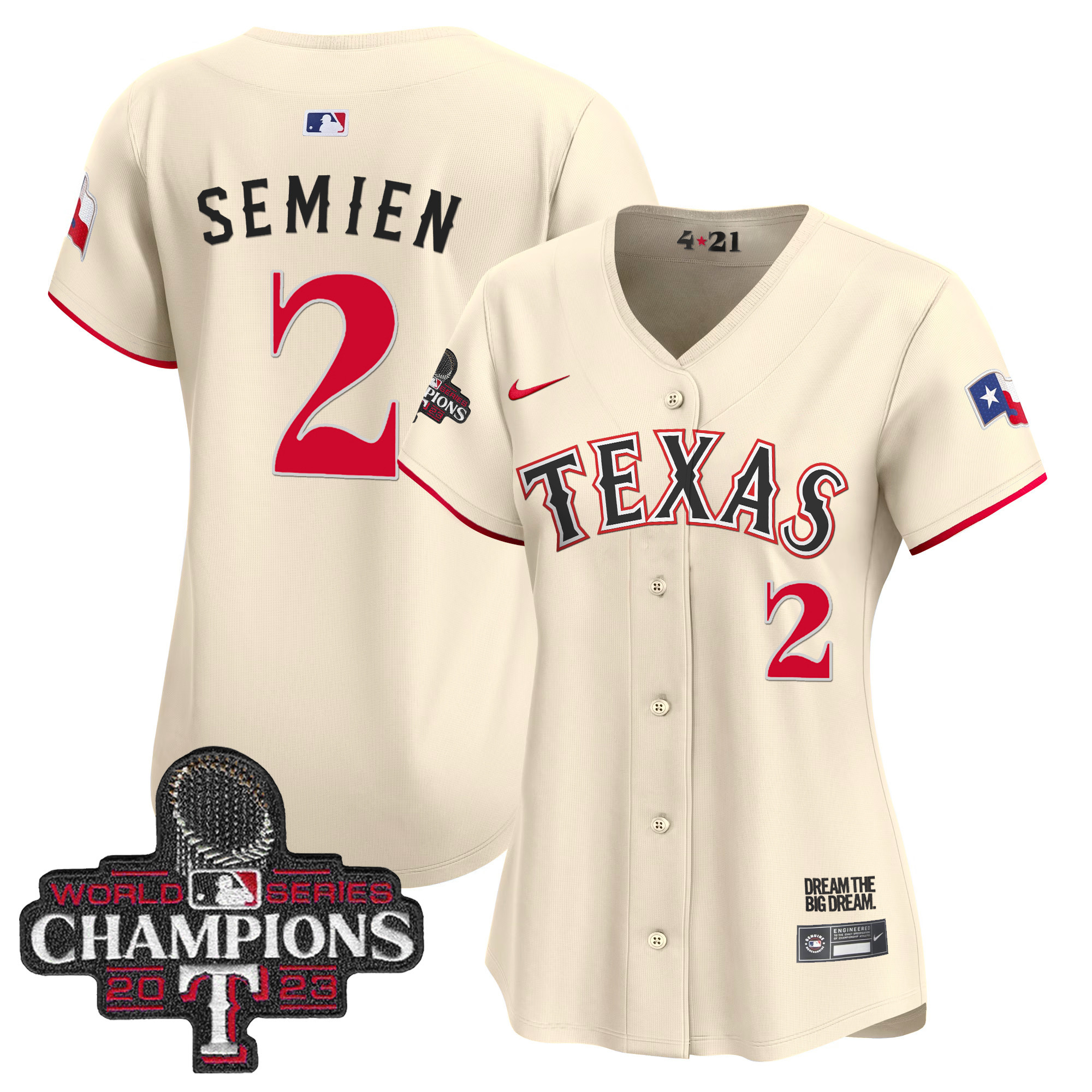Women's Texas Rangers 2023 World Series Champions City Connect Vapor Premier Limited Jersey - All Stitched