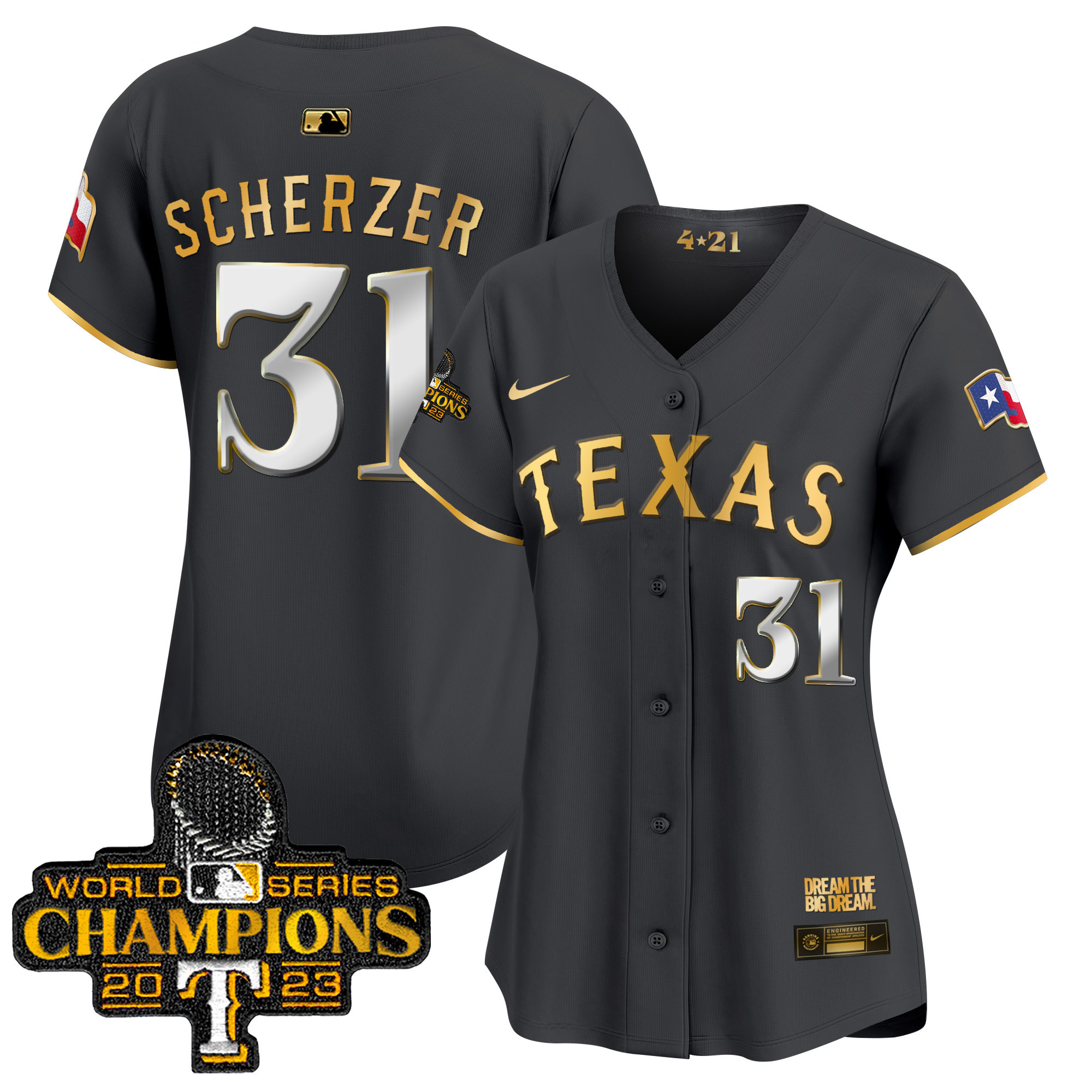 Women's Texas Rangers 2023 World Series Champions City Connect Vapor Premier Limited Jersey - All Stitched
