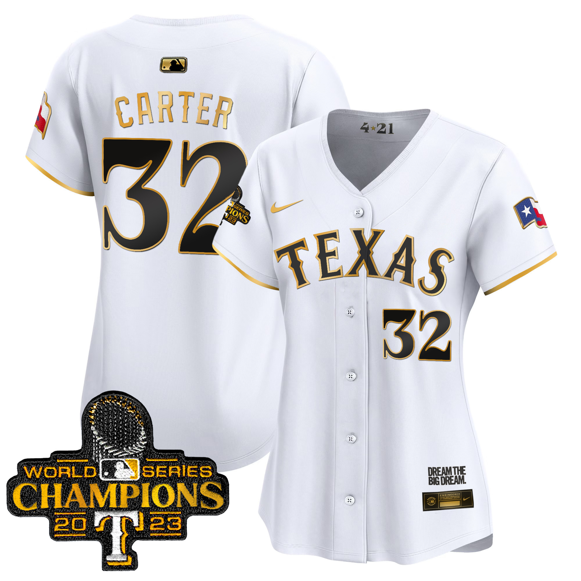 Women's Texas Rangers 2023 World Series Champions City Connect Vapor Premier Limited Jersey - All Stitched