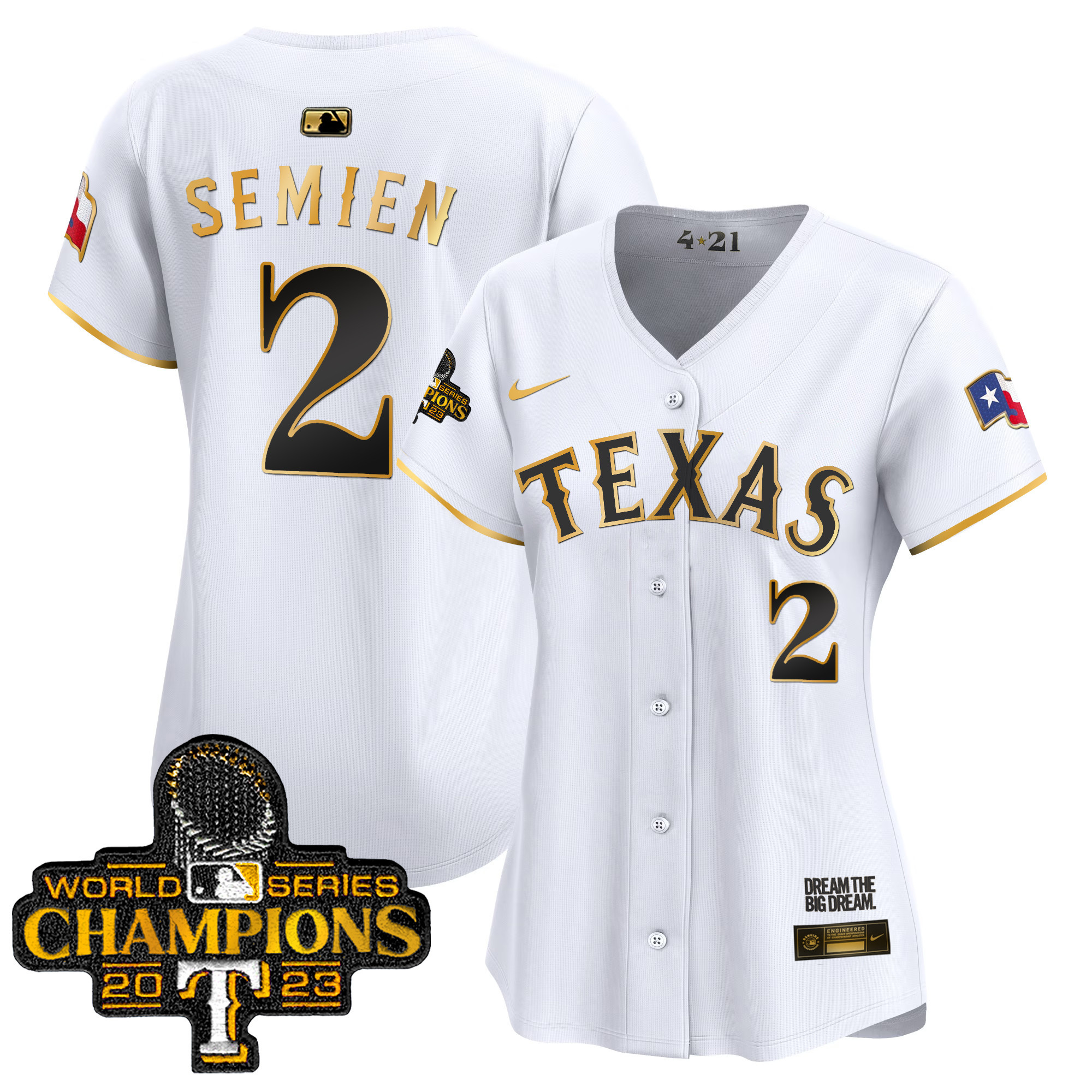 Women's Texas Rangers 2023 World Series Champions City Connect Vapor Premier Limited Jersey - All Stitched