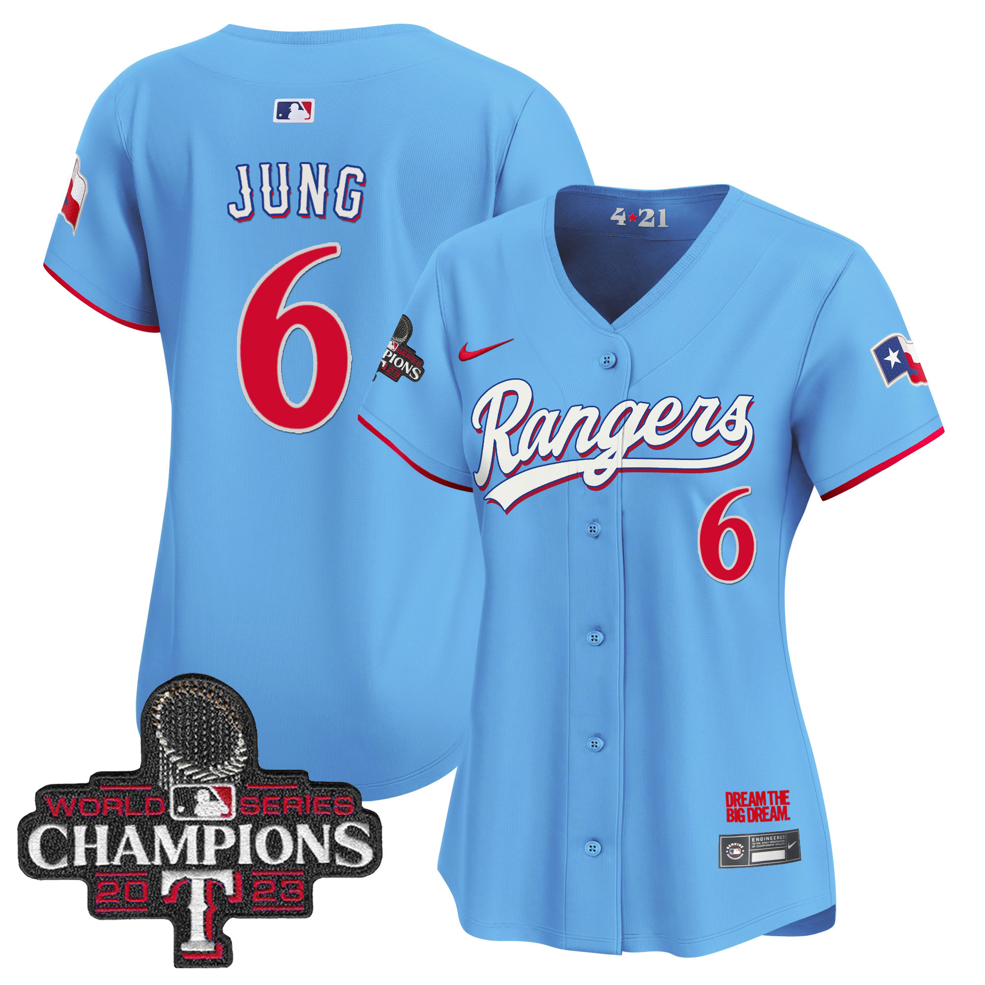Women's Texas Rangers 2023 World Series Champions City Connect Vapor Premier Limited Jersey - All Stitched