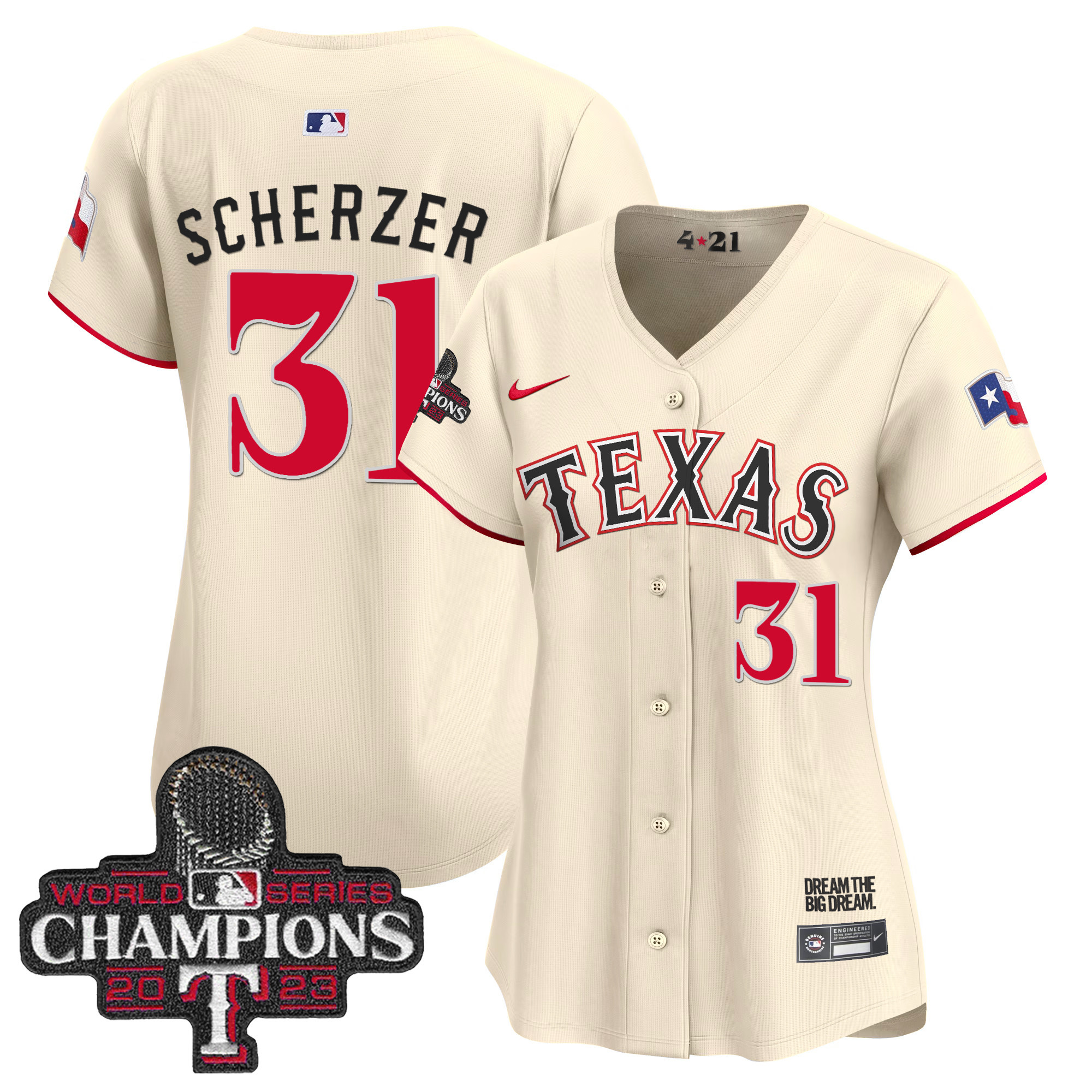 Women's Texas Rangers 2023 World Series Champions City Connect Vapor Premier Limited Jersey - All Stitched