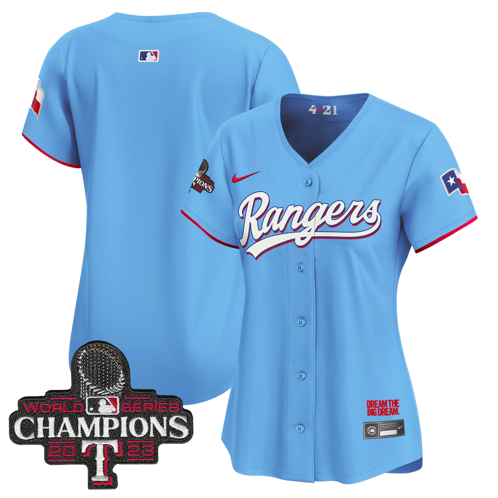 Women's Texas Rangers 2023 World Series Champions City Connect Vapor Premier Limited Jersey - All Stitched
