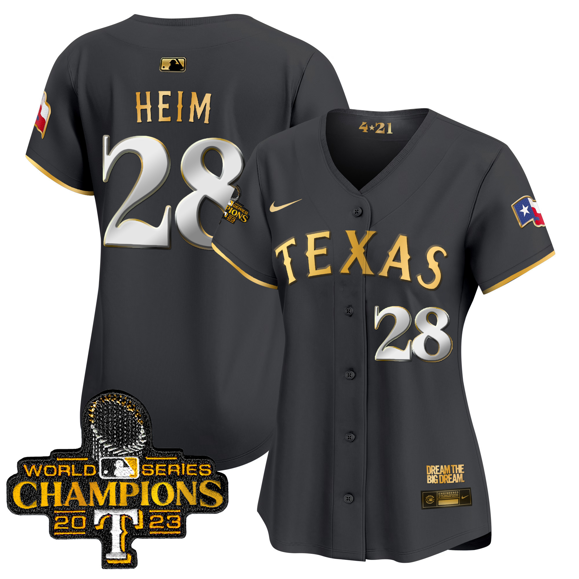 Women's Texas Rangers 2023 World Series Champions City Connect Vapor Premier Limited Jersey - All Stitched