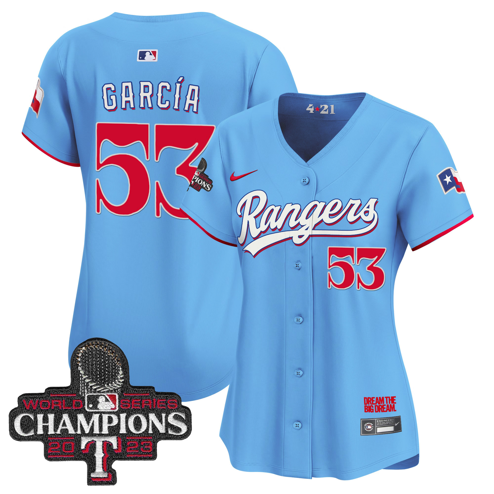 Women's Texas Rangers 2023 World Series Champions City Connect Vapor Premier Limited Jersey - All Stitched