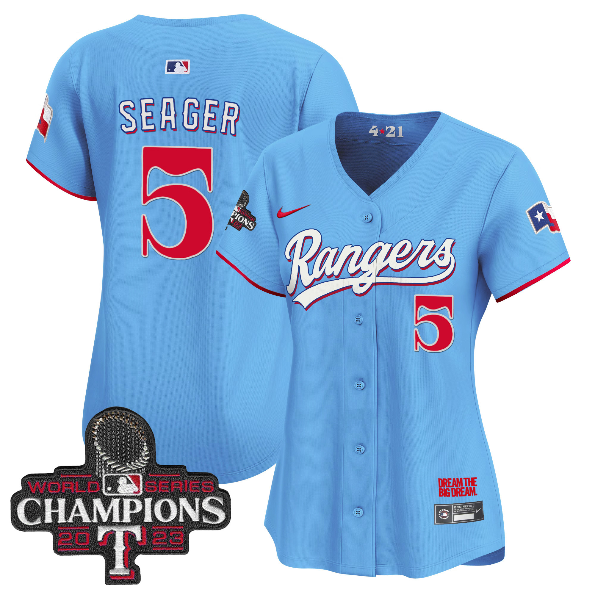 Women's Texas Rangers 2023 World Series Champions City Connect Vapor Premier Limited Jersey - All Stitched