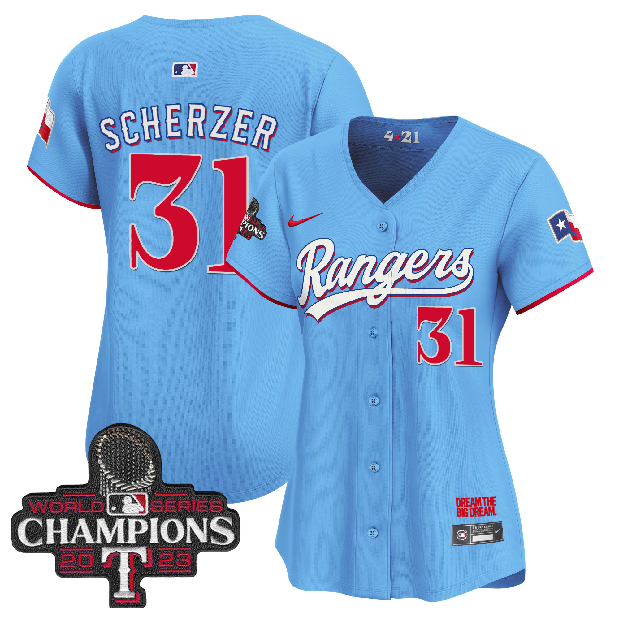 Women's Texas Rangers 2023 World Series Champions City Connect Vapor Premier Limited Jersey - All Stitched