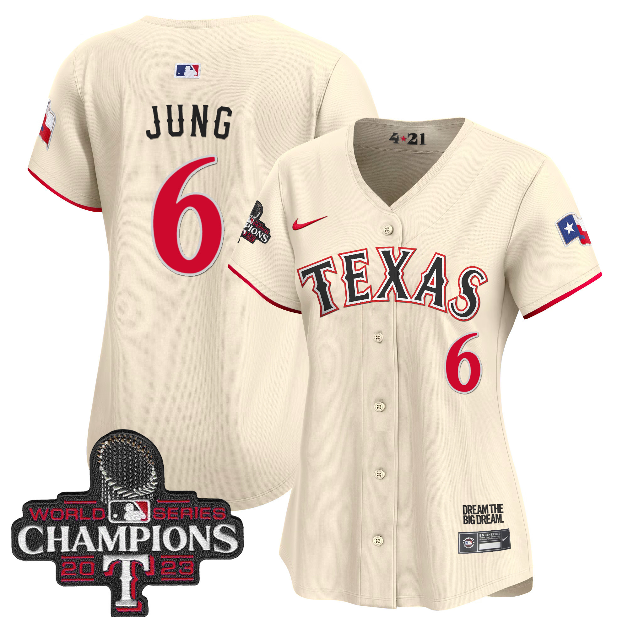 Women's Texas Rangers 2023 World Series Champions City Connect Vapor Premier Limited Jersey - All Stitched