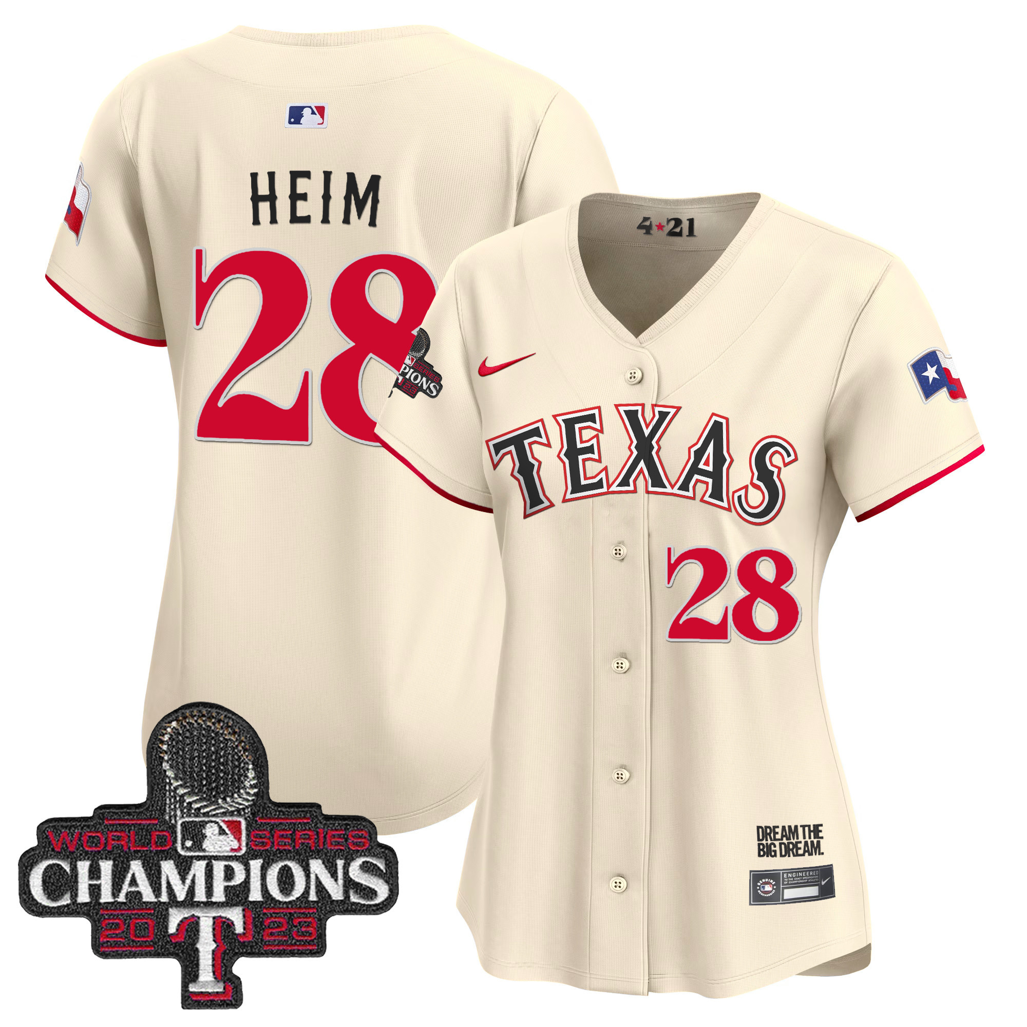 Women's Texas Rangers 2023 World Series Champions City Connect Vapor Premier Limited Jersey - All Stitched