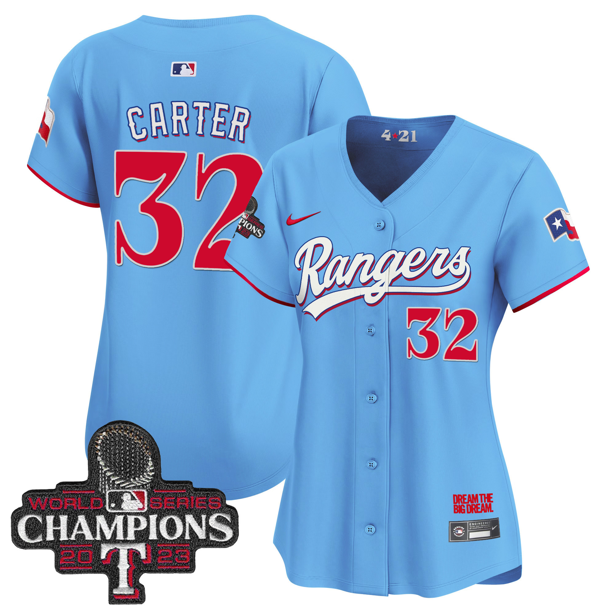 Women's Texas Rangers 2023 World Series Champions City Connect Vapor Premier Limited Jersey - All Stitched