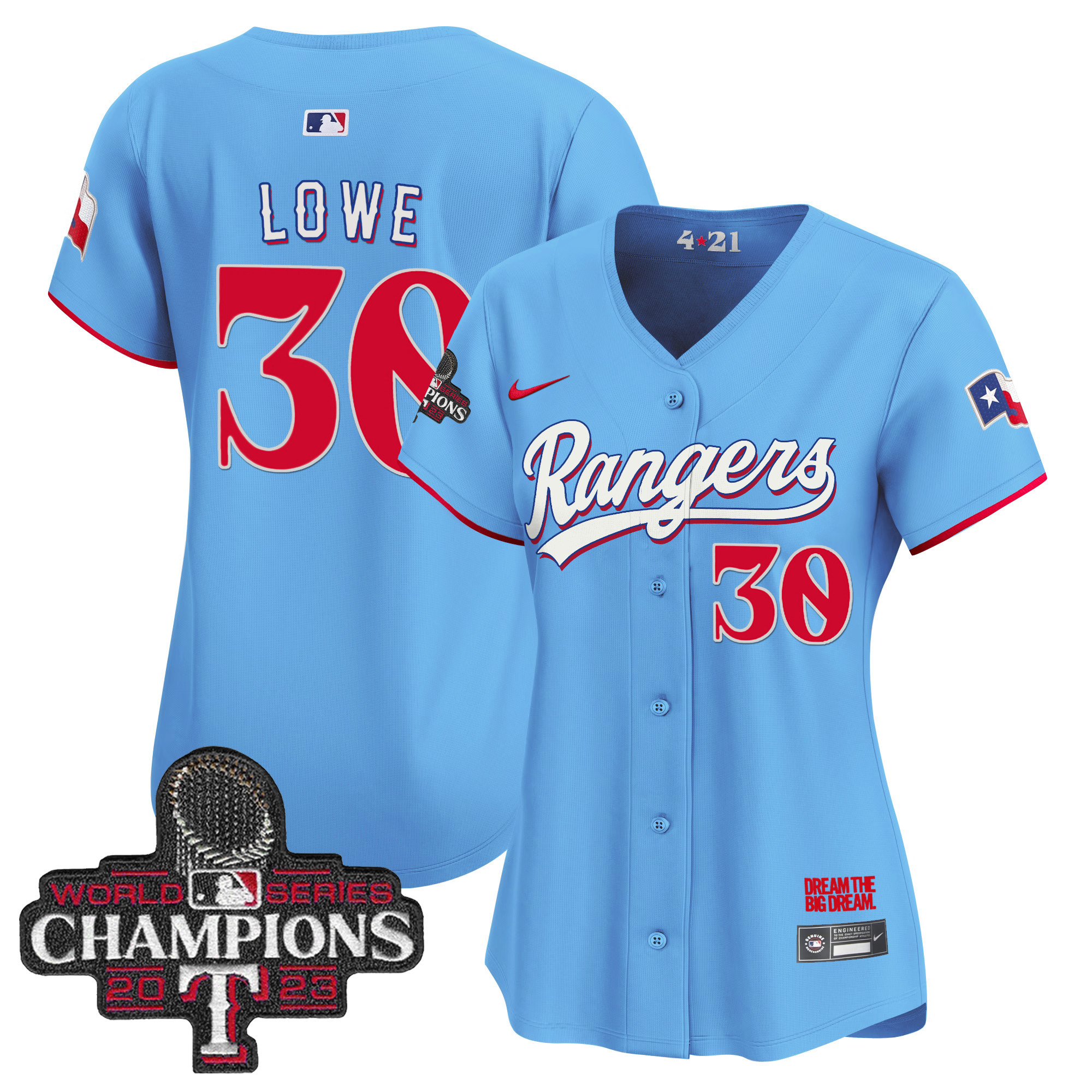 Women's Texas Rangers 2023 World Series Champions City Connect Vapor Premier Limited Jersey - All Stitched