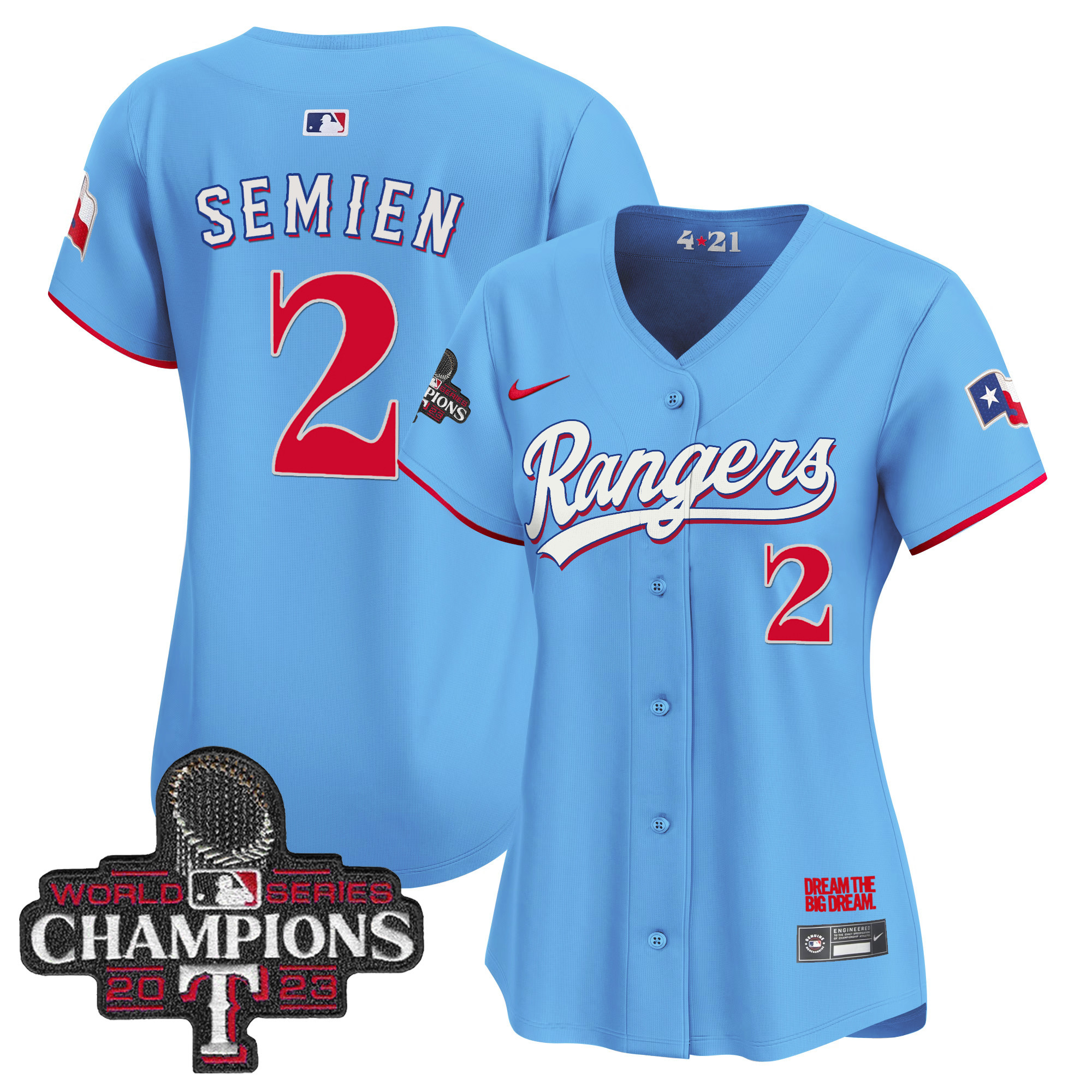 Women's Texas Rangers 2023 World Series Champions City Connect Vapor Premier Limited Jersey - All Stitched