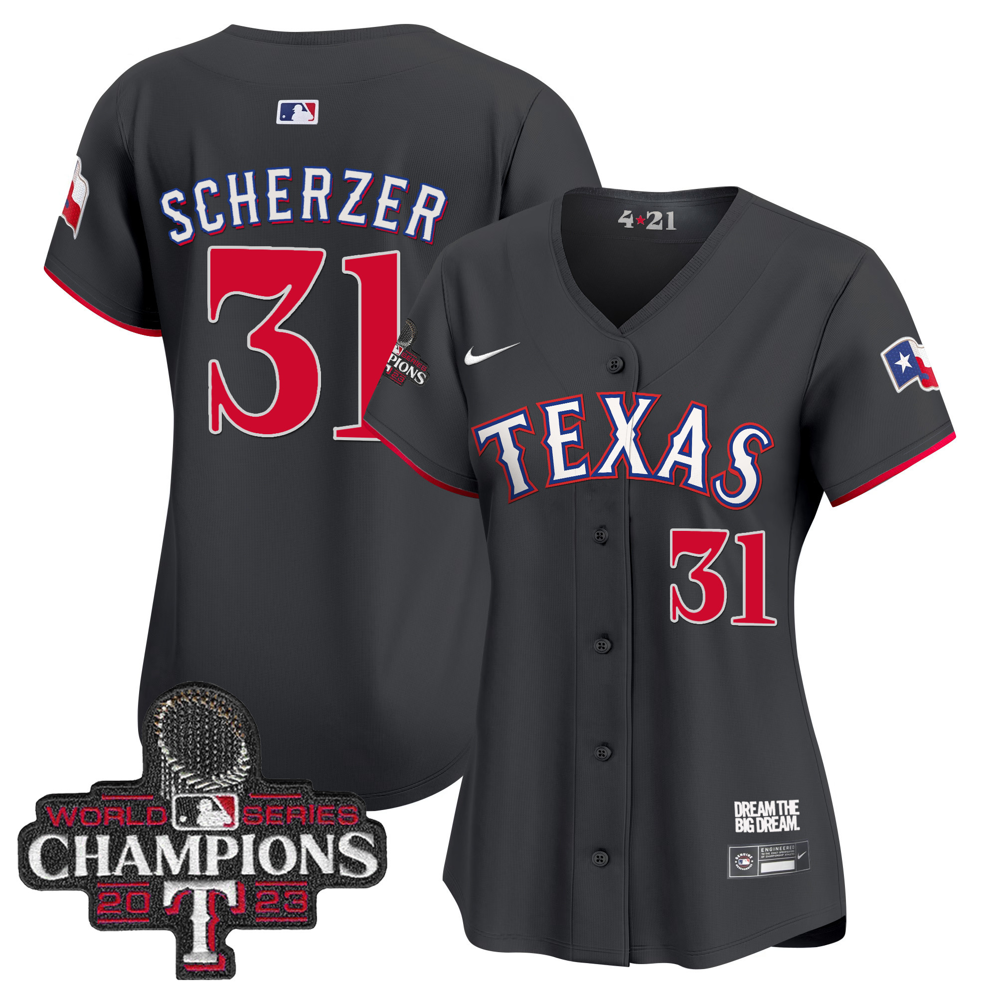 Women's Texas Rangers 2023 World Series Champions City Connect Vapor Premier Limited Jersey - All Stitched