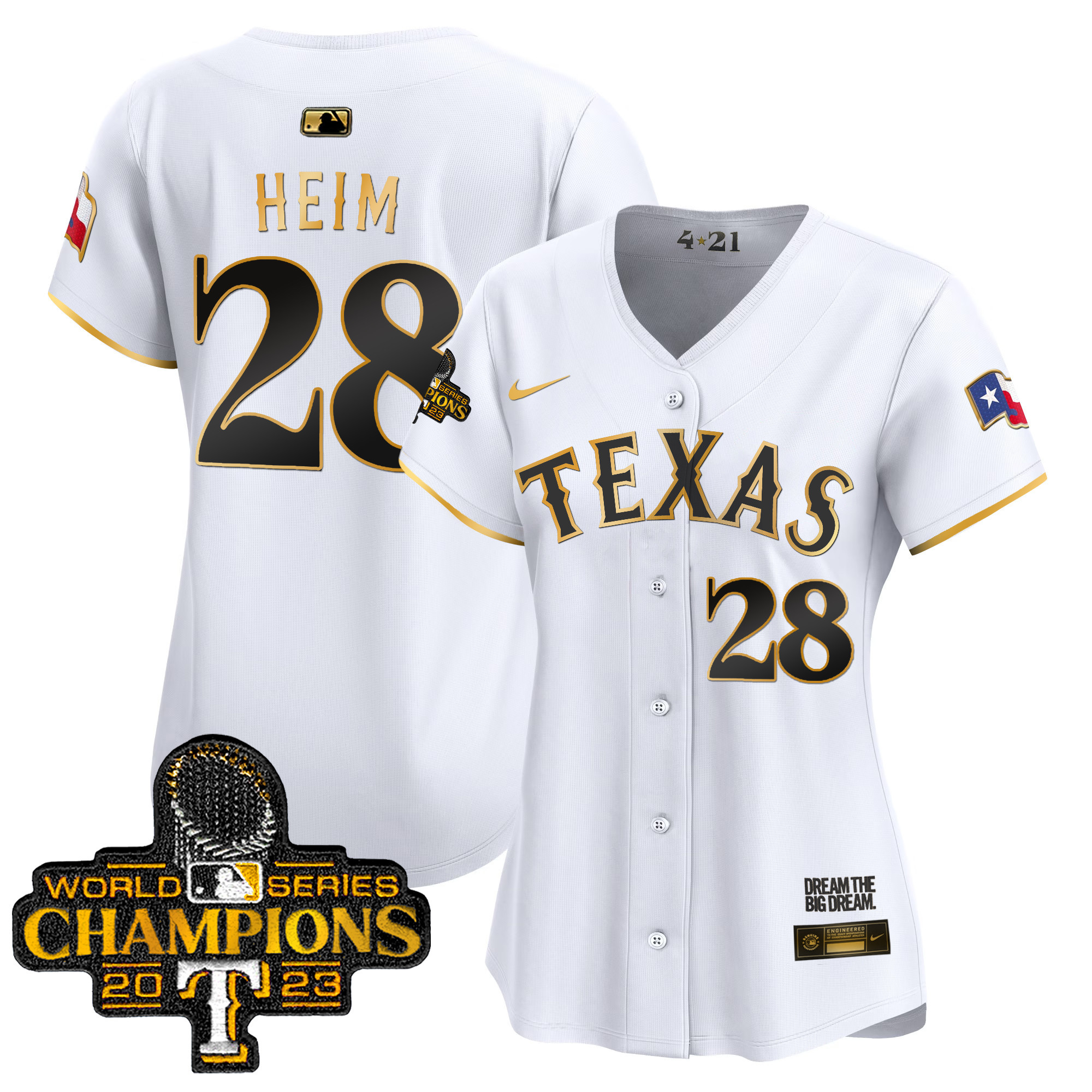 Women's Texas Rangers 2023 World Series Champions City Connect Vapor Premier Limited Jersey - All Stitched