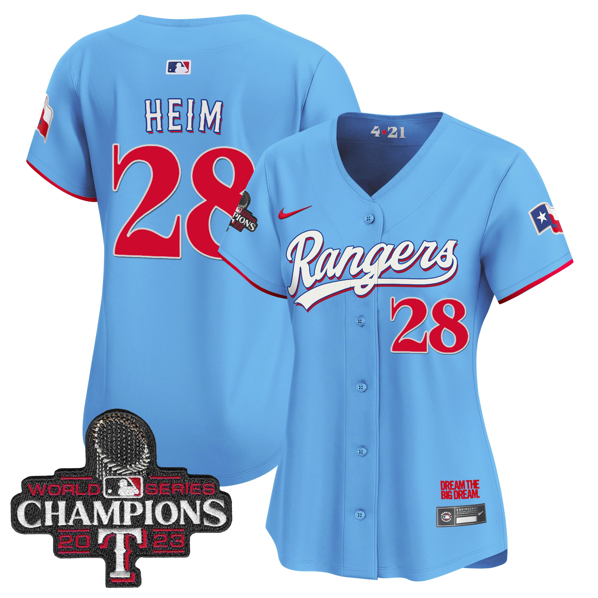 Women's Texas Rangers 2023 World Series Champions City Connect Vapor Premier Limited Jersey - All Stitched