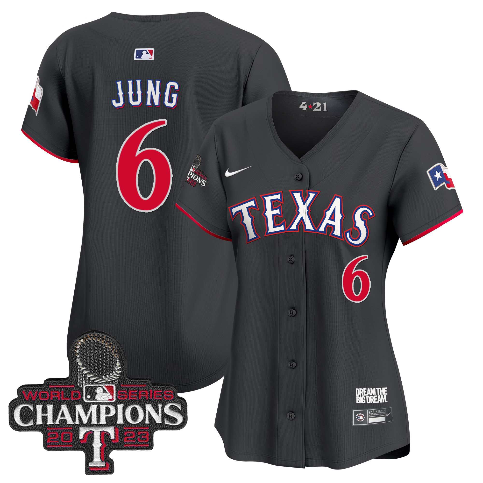 Women's Texas Rangers 2023 World Series Champions City Connect Vapor Premier Limited Jersey - All Stitched