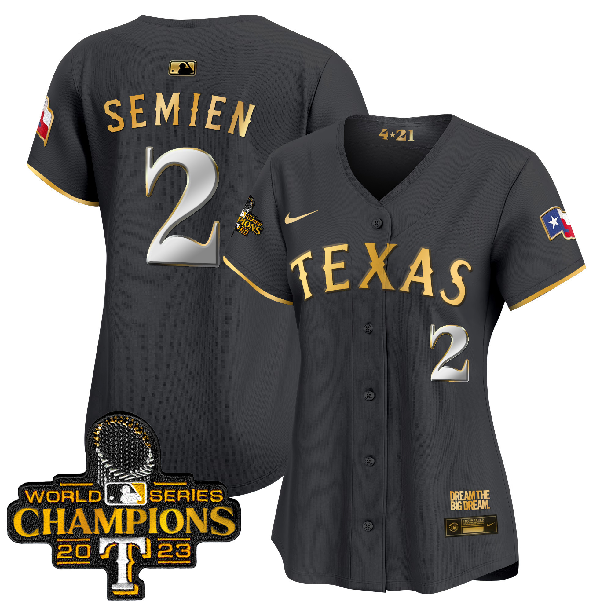 Women's Texas Rangers 2023 World Series Champions City Connect Vapor Premier Limited Jersey - All Stitched