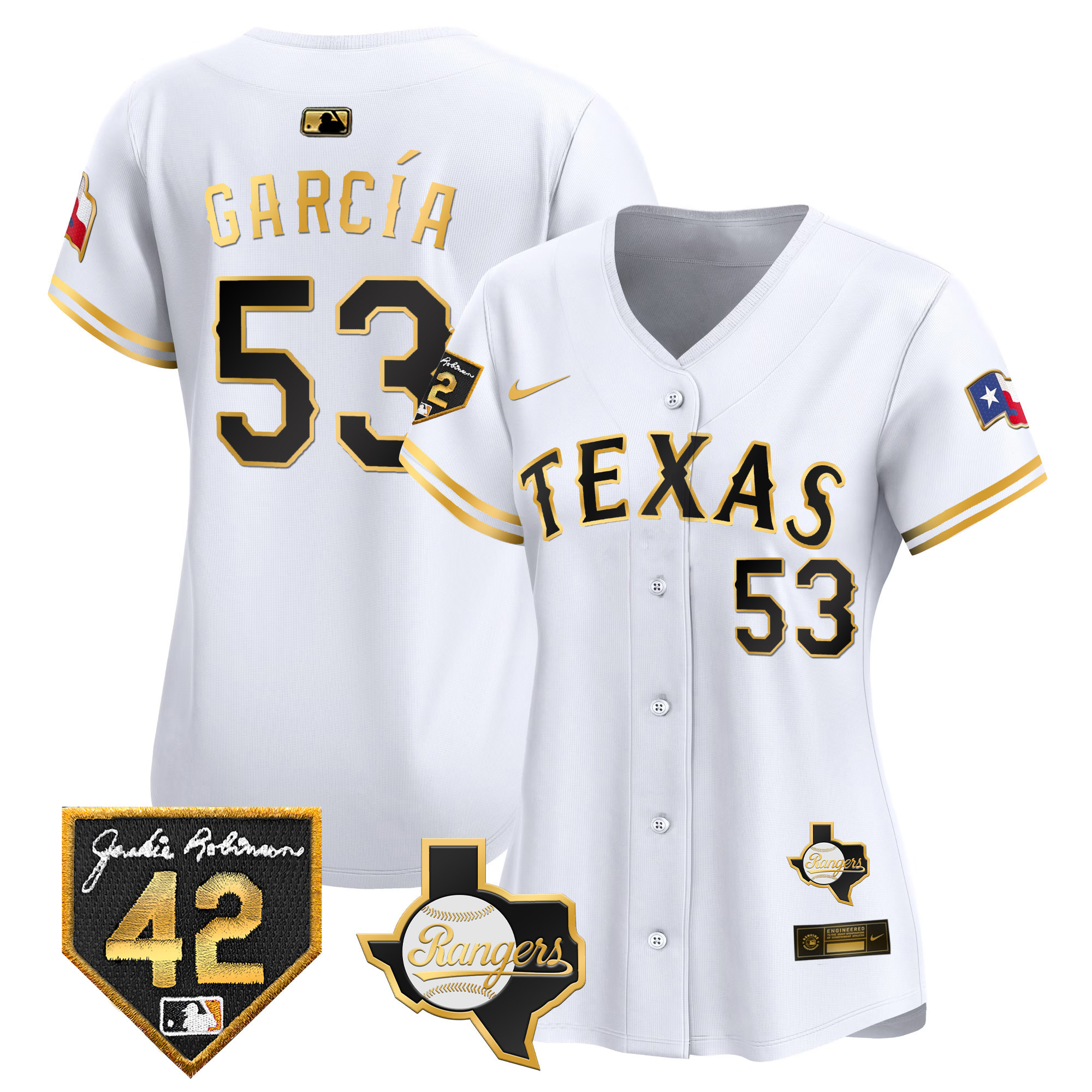 Women's Texas Rangers 2024 Jackie Robinson Patch Vapor Premier Limited Jersey - All Stitched