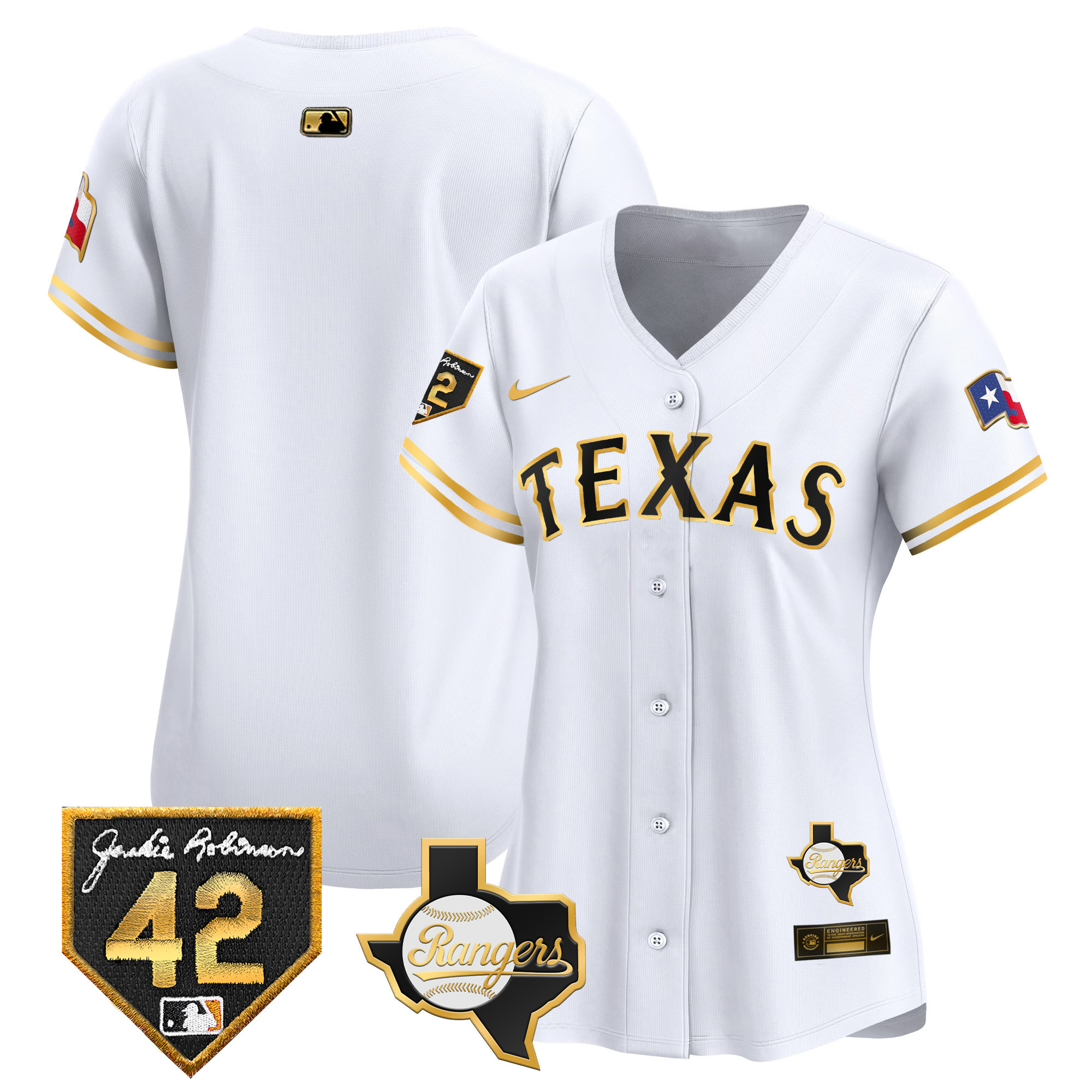 Women's Texas Rangers 2024 Jackie Robinson Patch Vapor Premier Limited Jersey - All Stitched