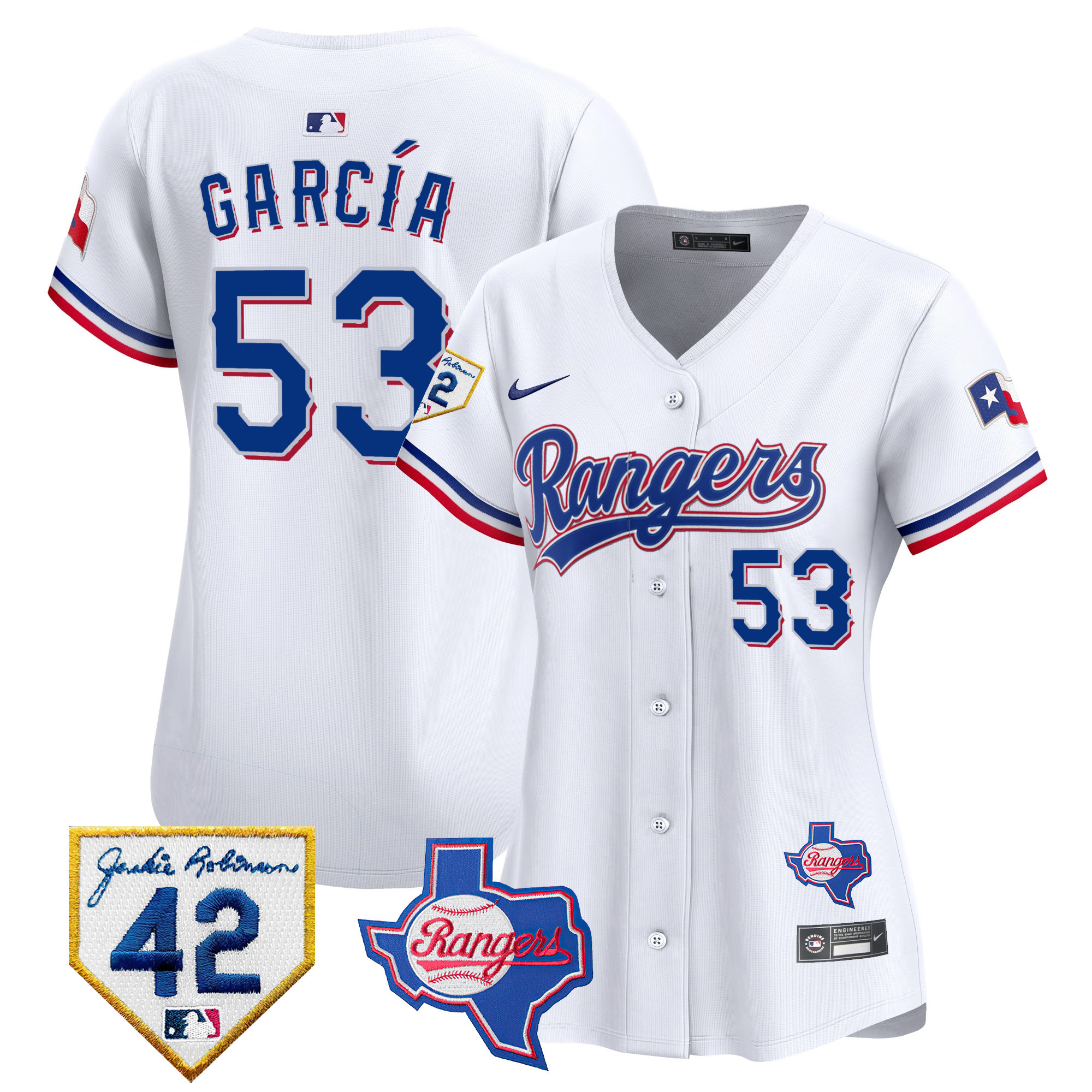 Women's Texas Rangers 2024 Jackie Robinson Patch Vapor Premier Limited Jersey - All Stitched