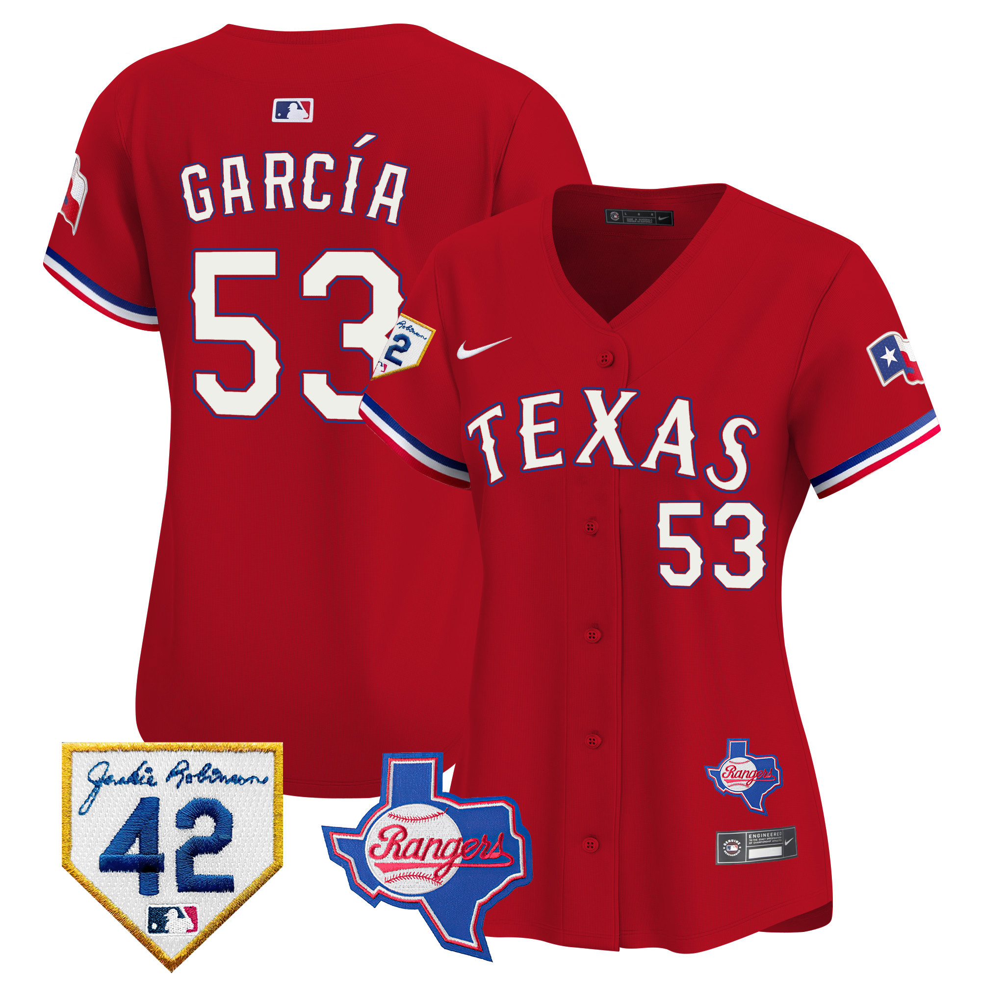 Women's Texas Rangers 2024 Jackie Robinson Patch Vapor Premier Limited Jersey - All Stitched
