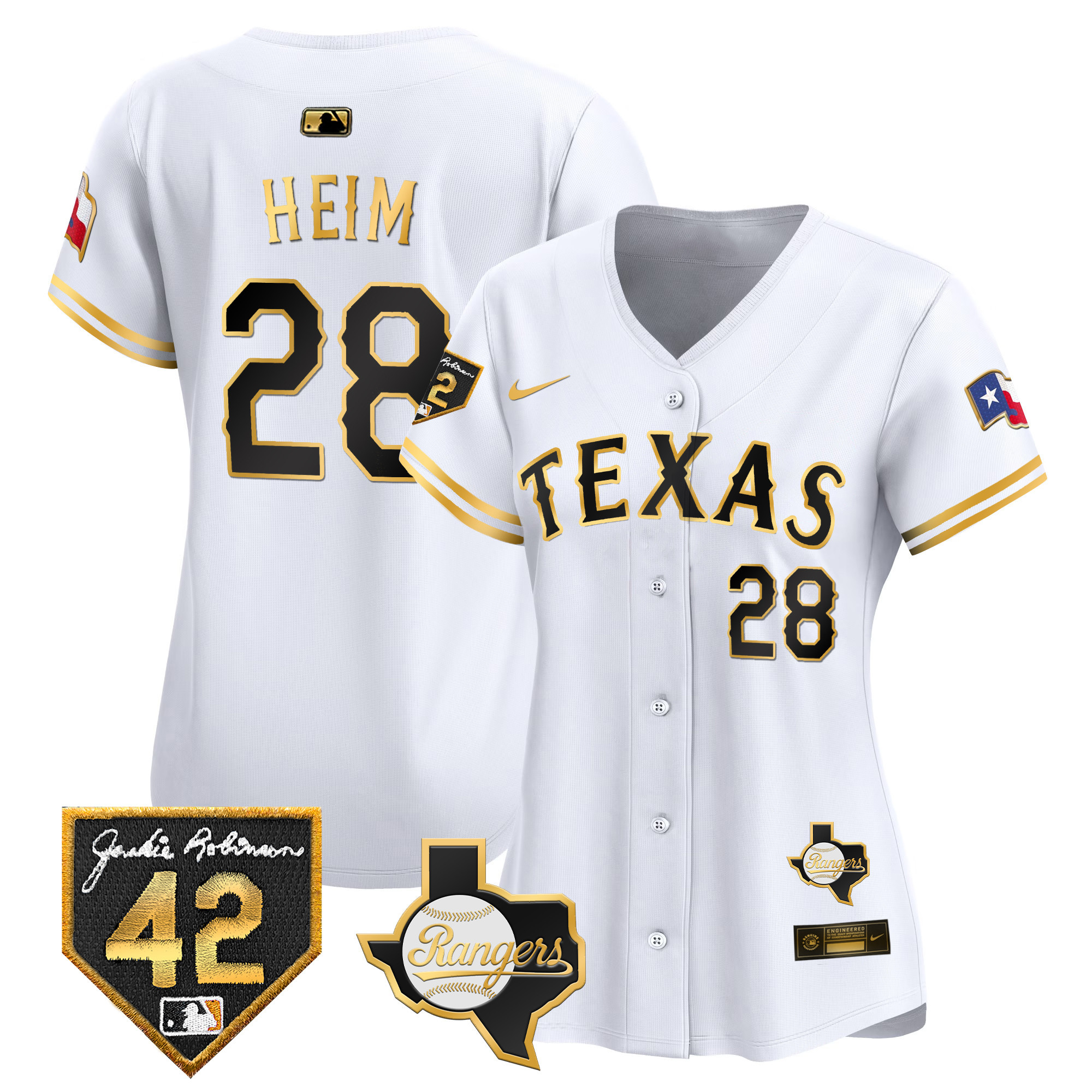 Women's Texas Rangers 2024 Jackie Robinson Patch Vapor Premier Limited Jersey - All Stitched