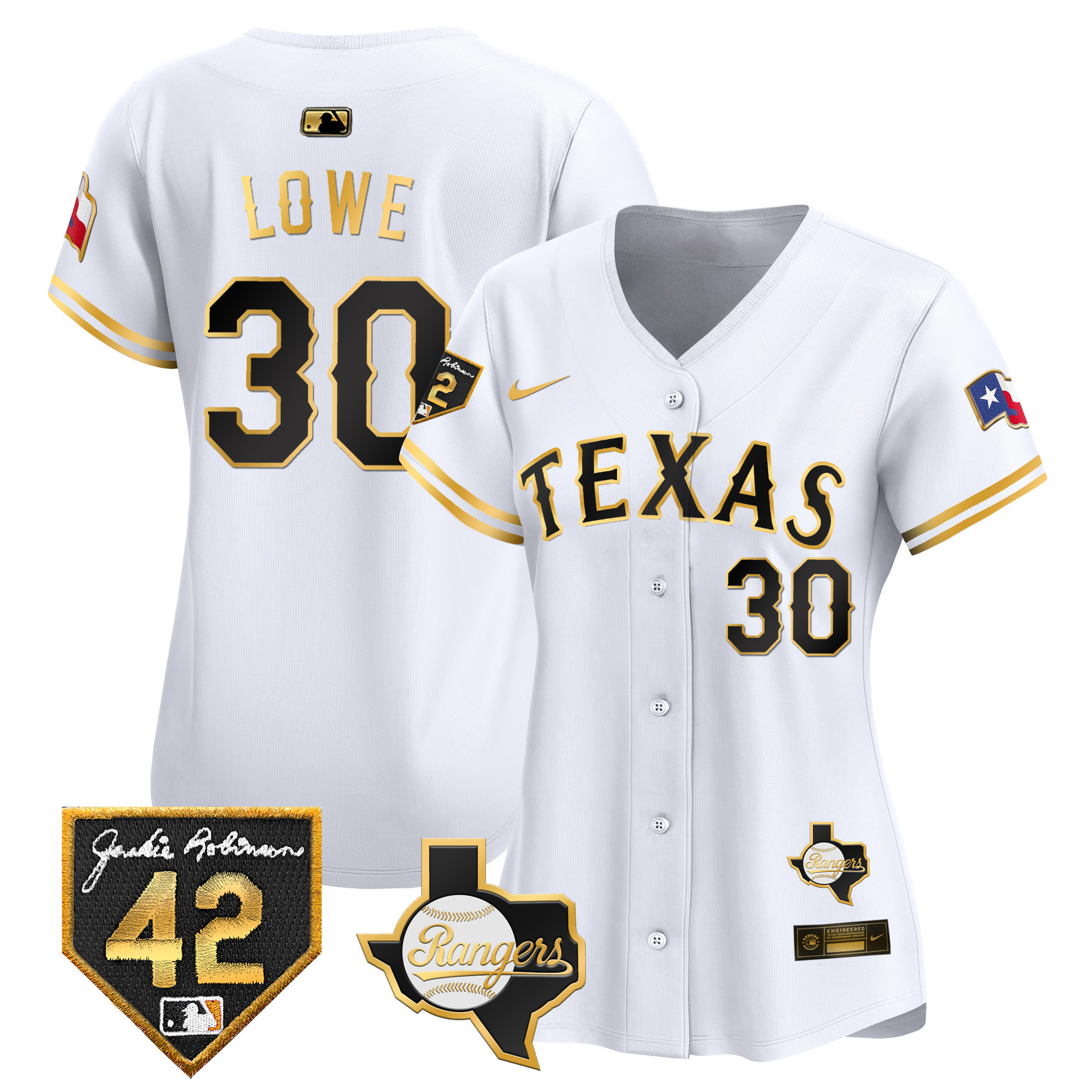 Women's Texas Rangers 2024 Jackie Robinson Patch Vapor Premier Limited Jersey - All Stitched