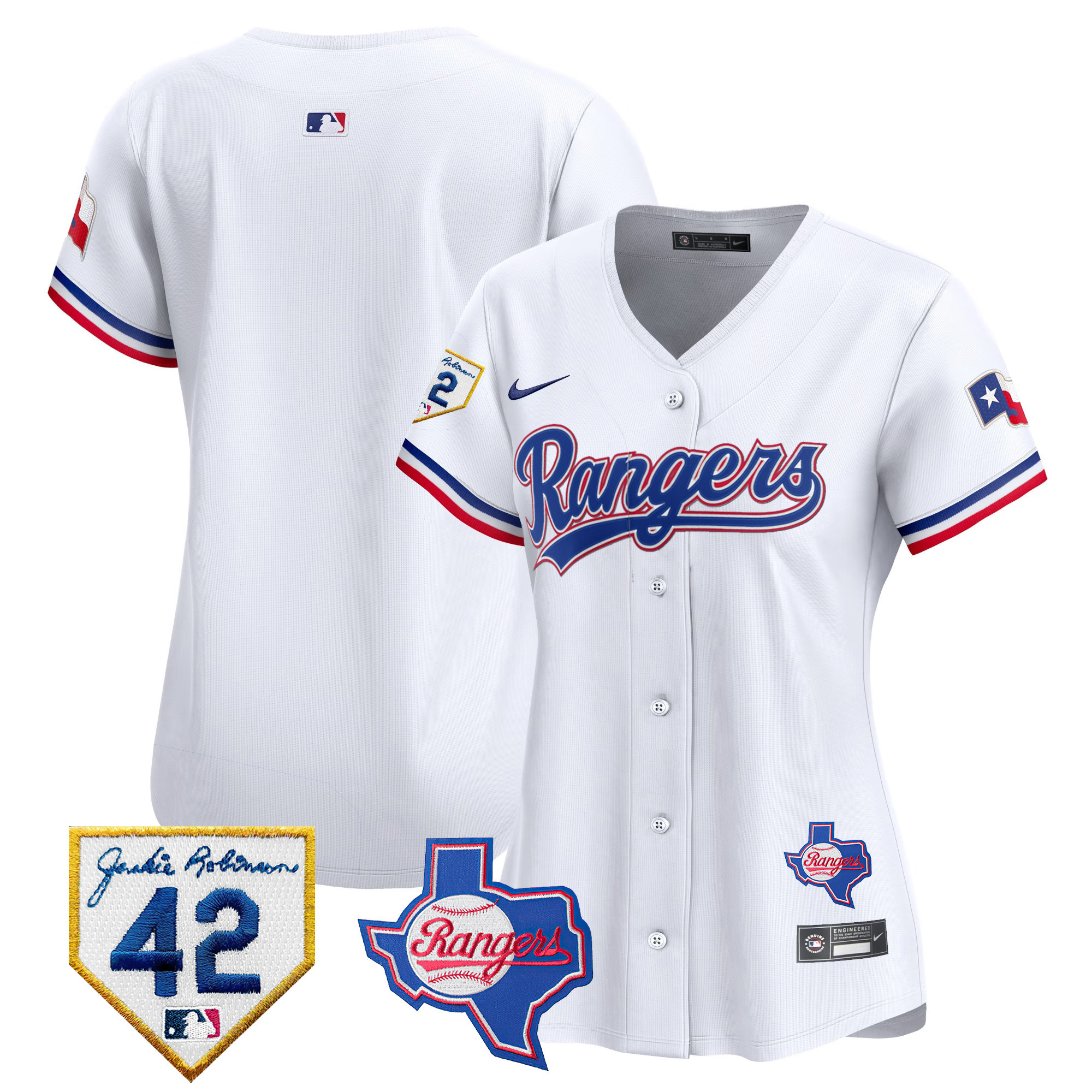 Women's Texas Rangers 2024 Jackie Robinson Patch Vapor Premier Limited Jersey - All Stitched