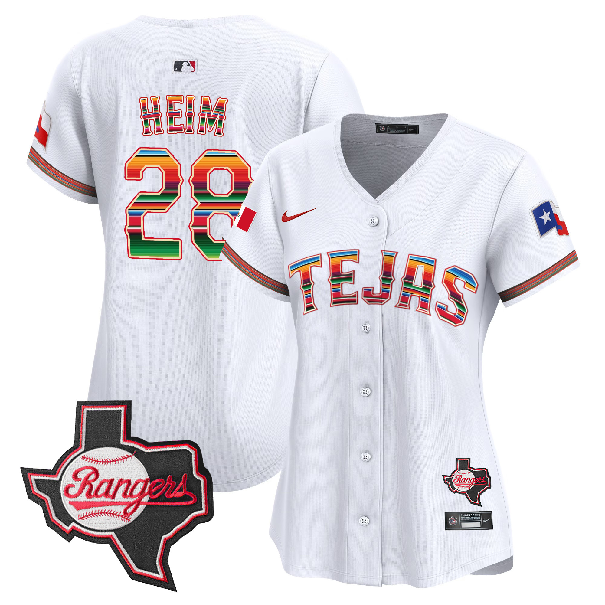 Women's Texas Rangers Mexico Texas Patch Vapor Premier Limited Jersey - All Stitched