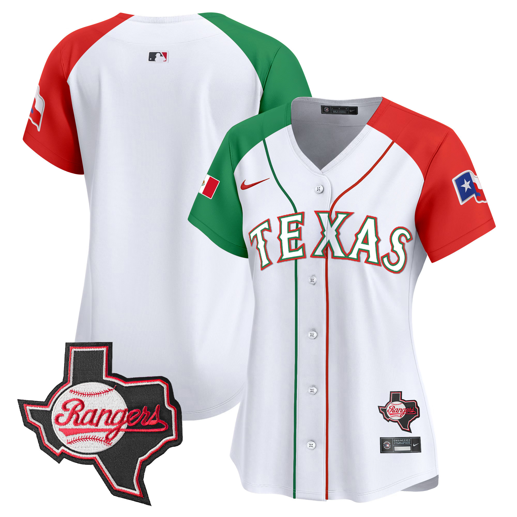 Women's Texas Rangers Mexico Texas Patch Vapor Premier Limited Jersey - All Stitched