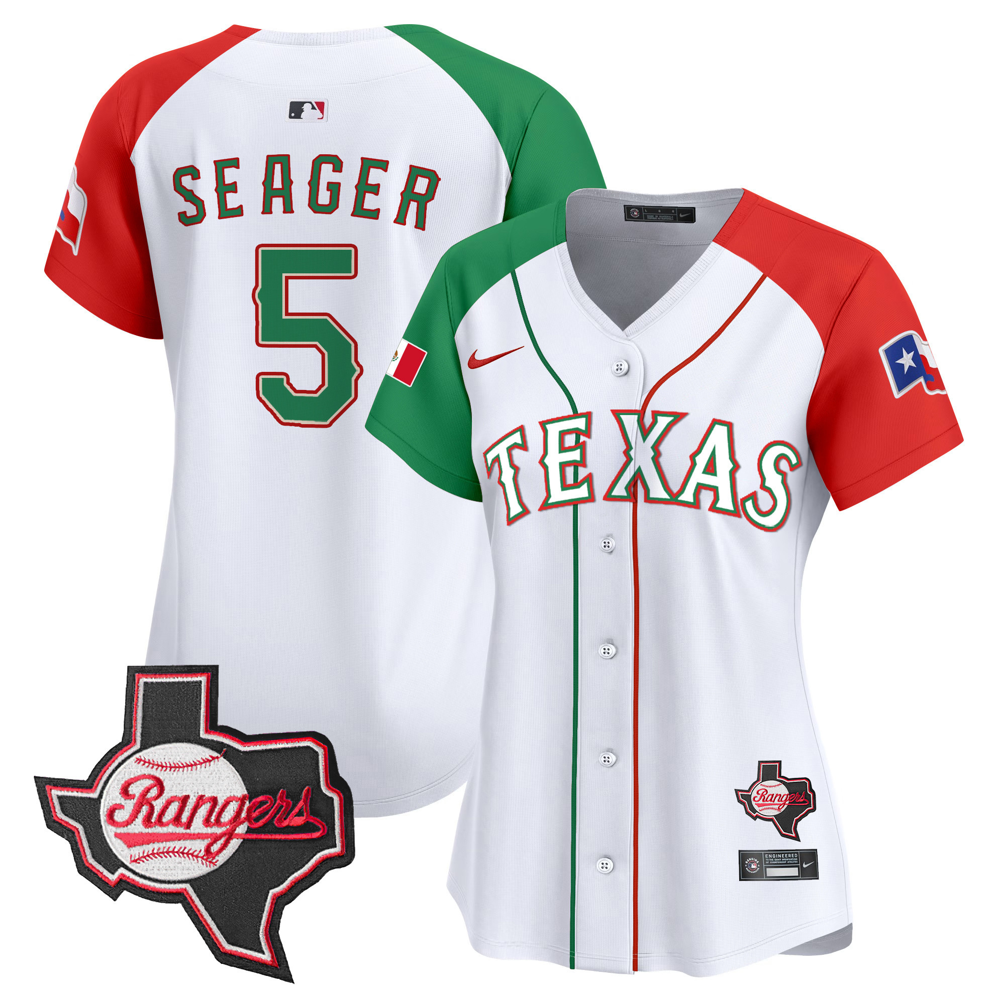 Women's Texas Rangers Mexico Texas Patch Vapor Premier Limited Jersey - All Stitched