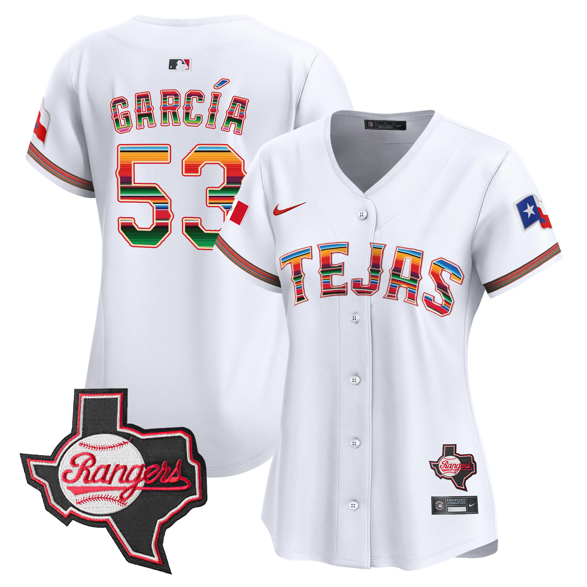 Women's Texas Rangers Mexico Texas Patch Vapor Premier Limited Jersey - All Stitched