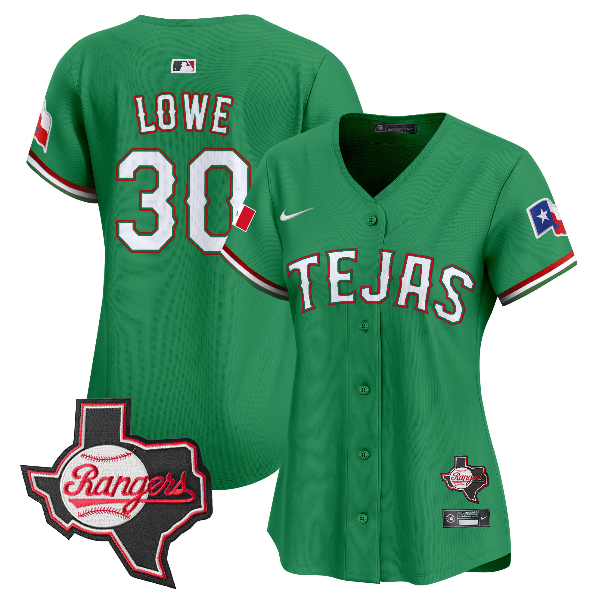 Women's Texas Rangers Mexico Texas Patch Vapor Premier Limited Jersey - All Stitched