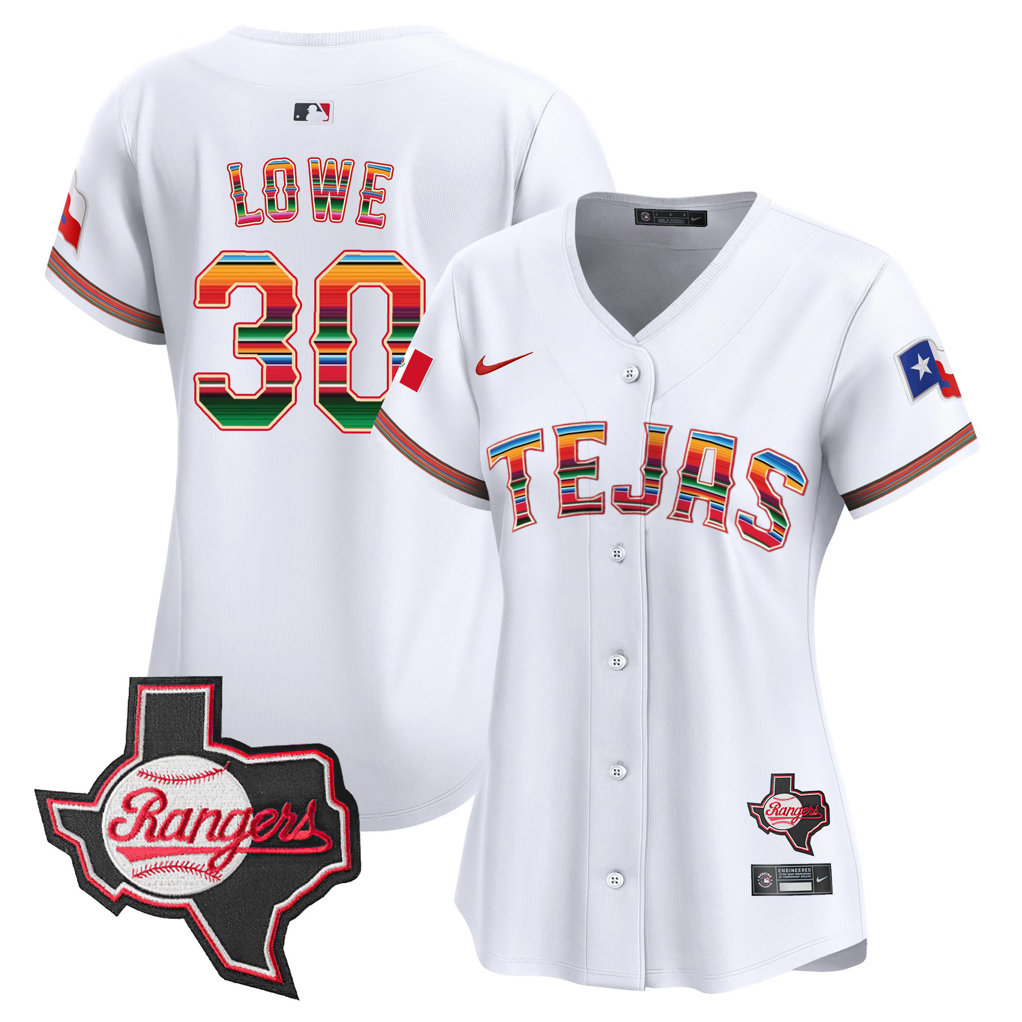 Women's Texas Rangers Mexico Texas Patch Vapor Premier Limited Jersey - All Stitched