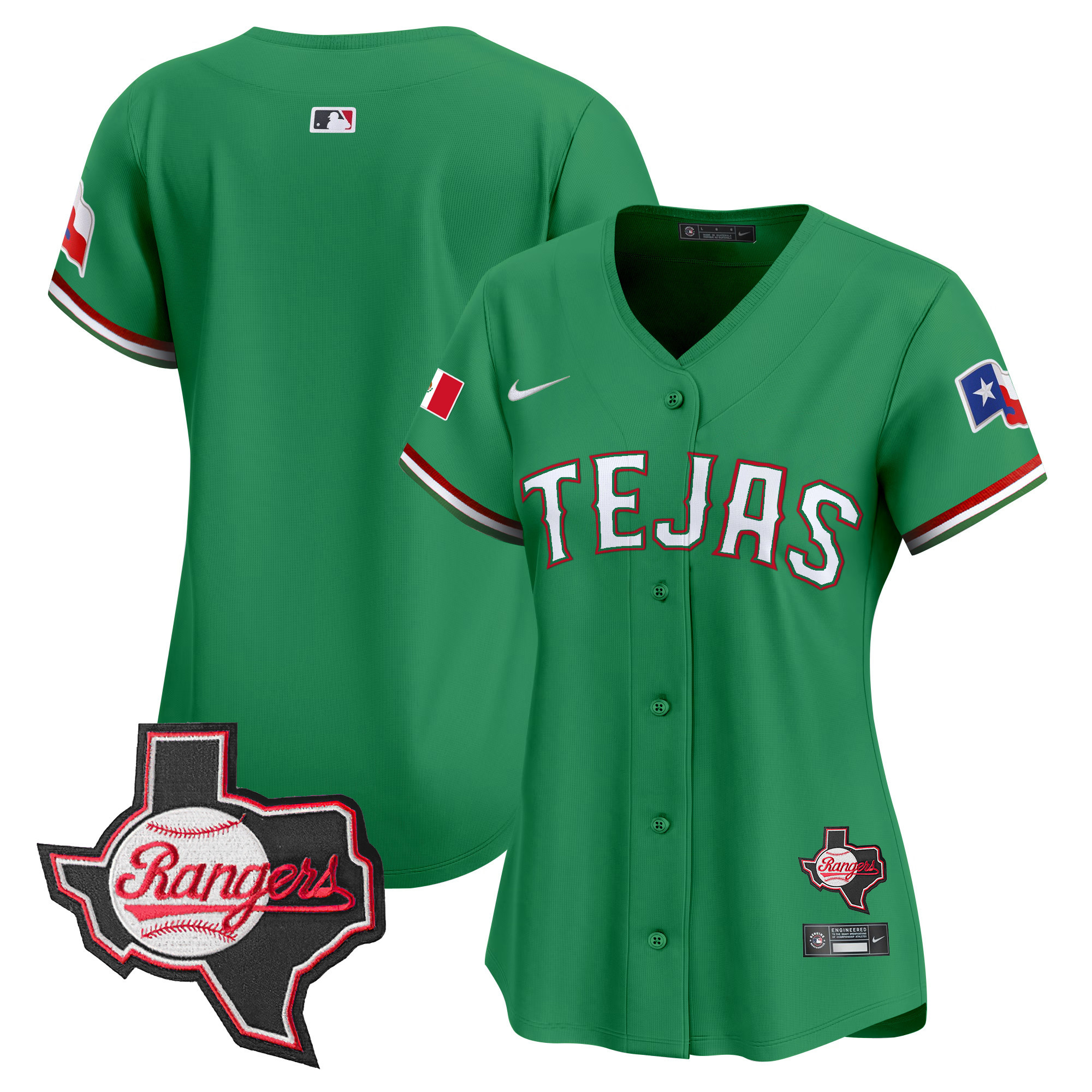 Women's Texas Rangers Mexico Texas Patch Vapor Premier Limited Jersey - All Stitched