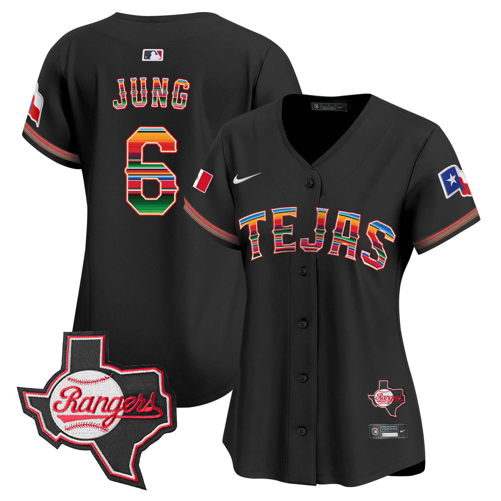 Women's Texas Rangers Mexico Texas Patch Vapor Premier Limited Jersey - All Stitched