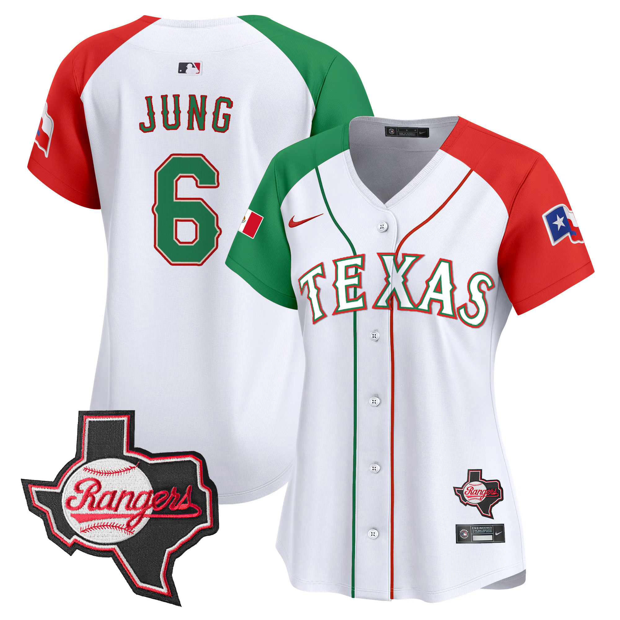 Women's Texas Rangers Mexico Texas Patch Vapor Premier Limited Jersey - All Stitched