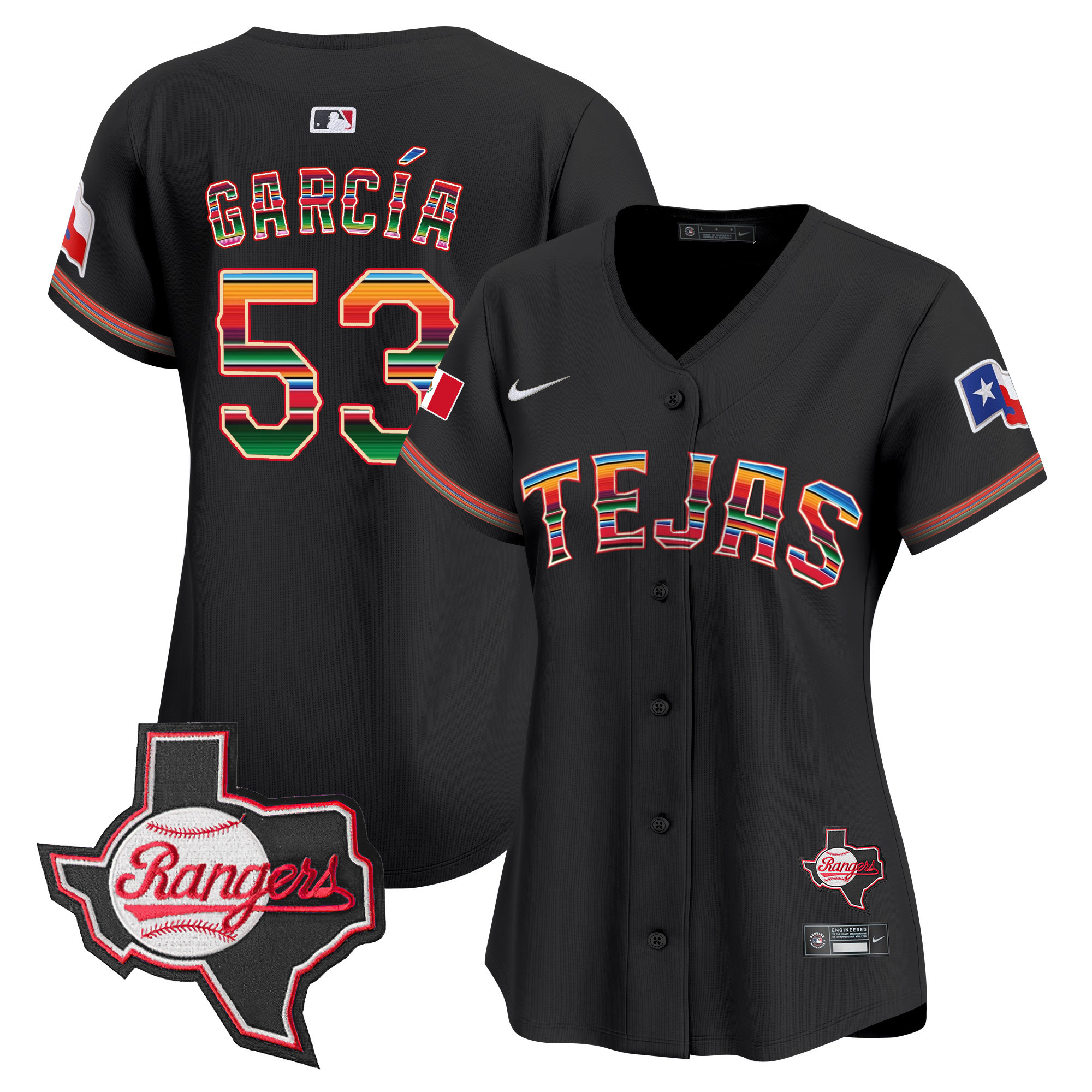 Women's Texas Rangers Mexico Texas Patch Vapor Premier Limited Jersey - All Stitched