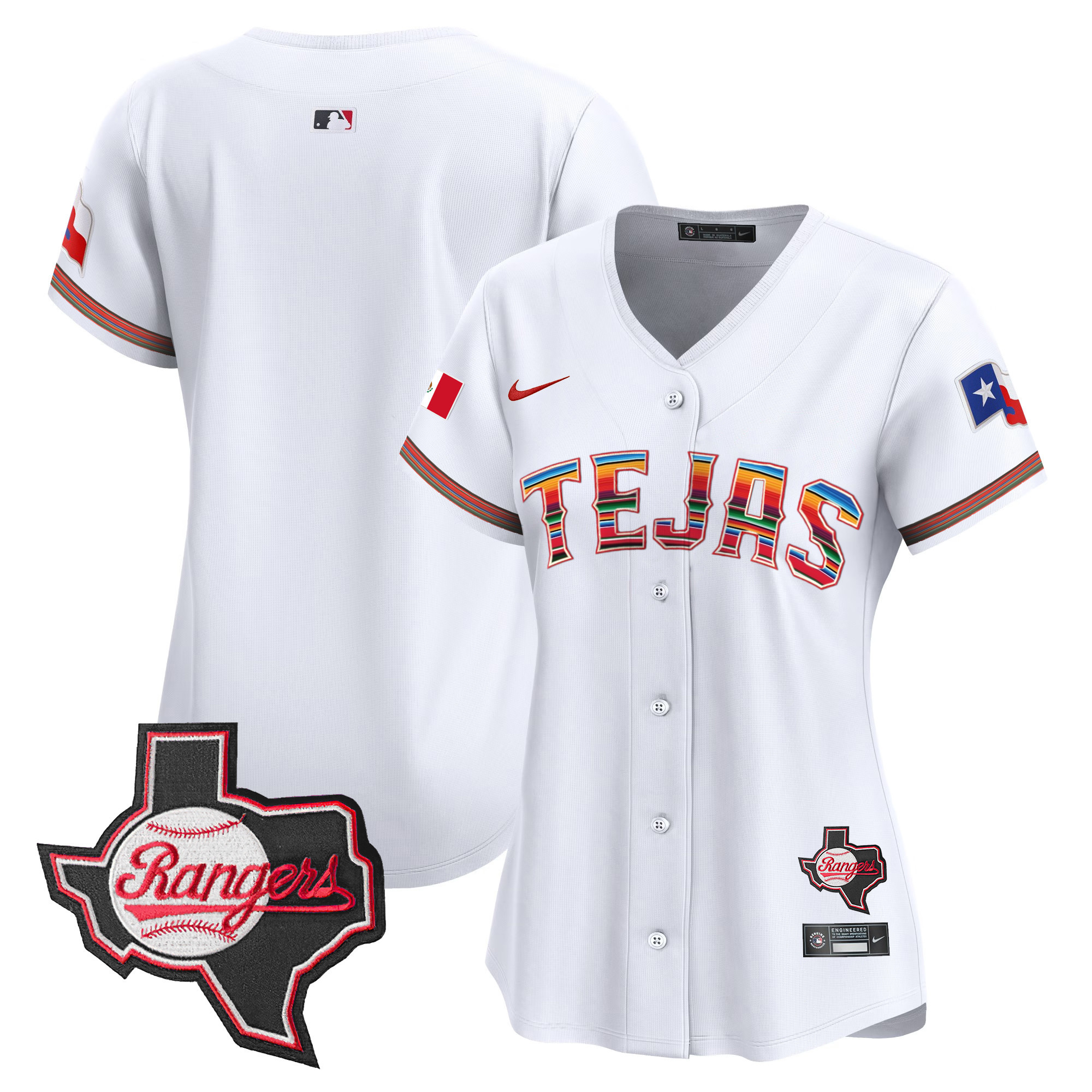 Women's Texas Rangers Mexico Texas Patch Vapor Premier Limited Jersey - All Stitched