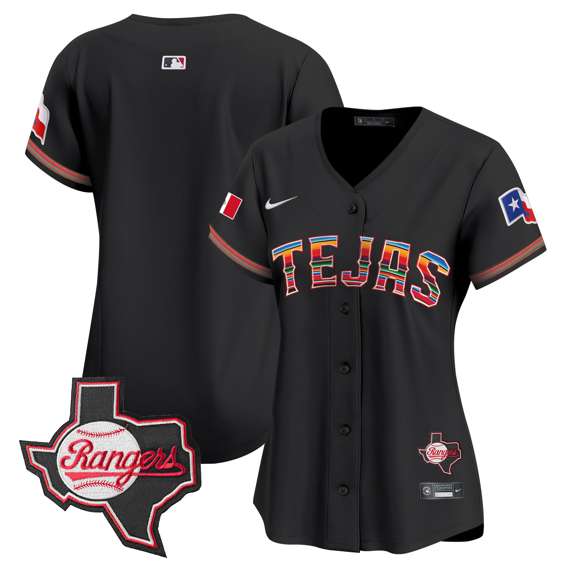 Women's Texas Rangers Mexico Texas Patch Vapor Premier Limited Jersey - All Stitched