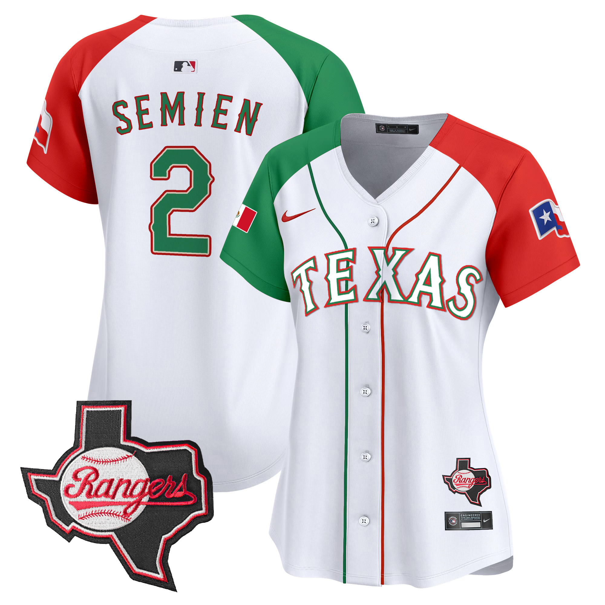 Women's Texas Rangers Mexico Texas Patch Vapor Premier Limited Jersey - All Stitched