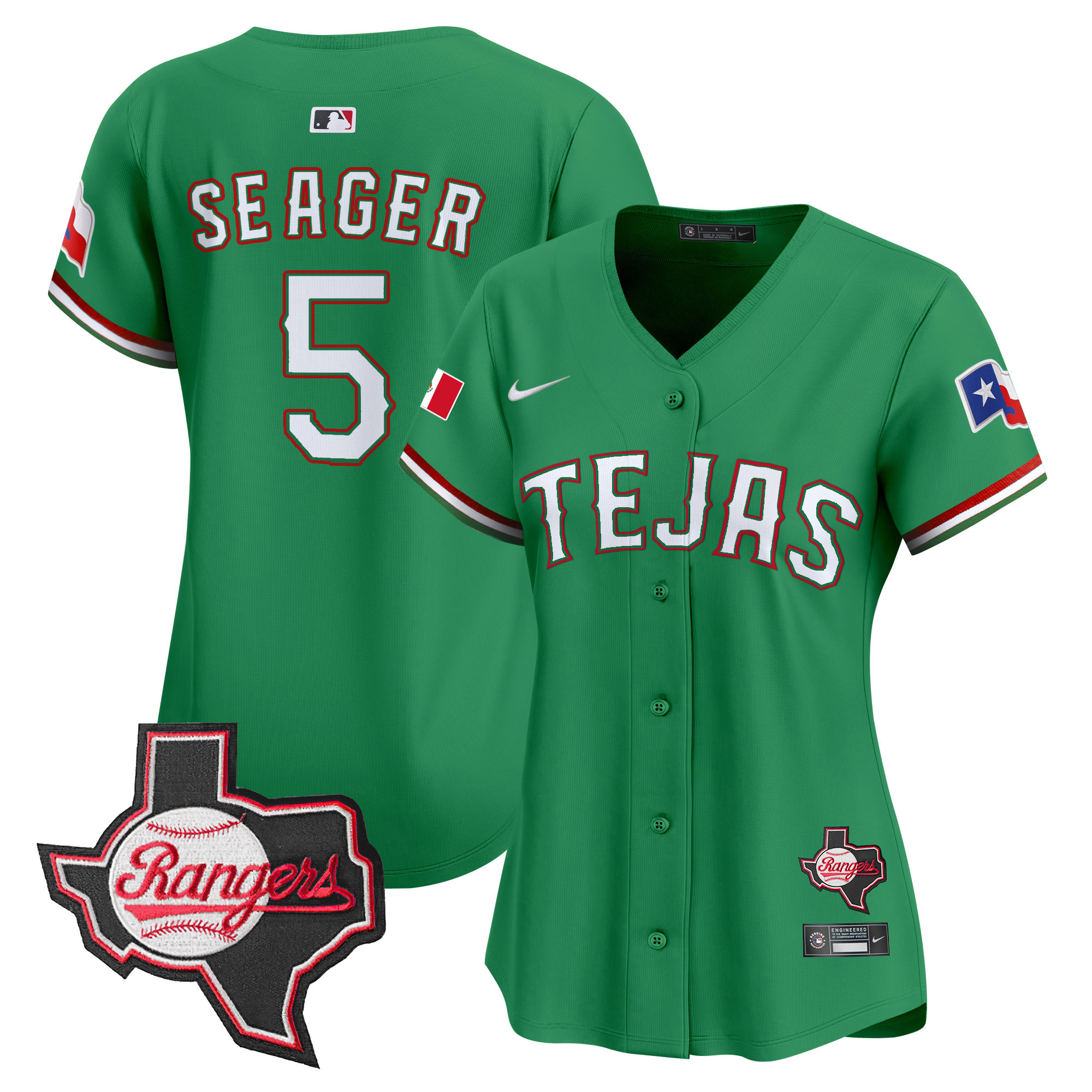 Women's Texas Rangers Mexico Texas Patch Vapor Premier Limited Jersey - All Stitched