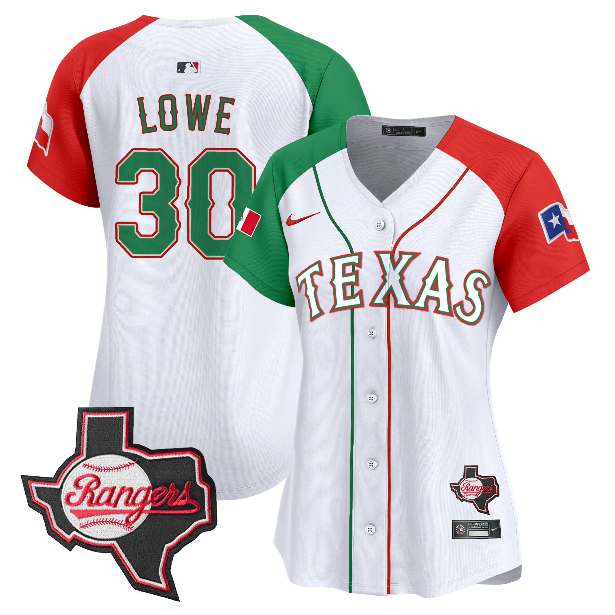 Women's Texas Rangers Mexico Texas Patch Vapor Premier Limited Jersey - All Stitched